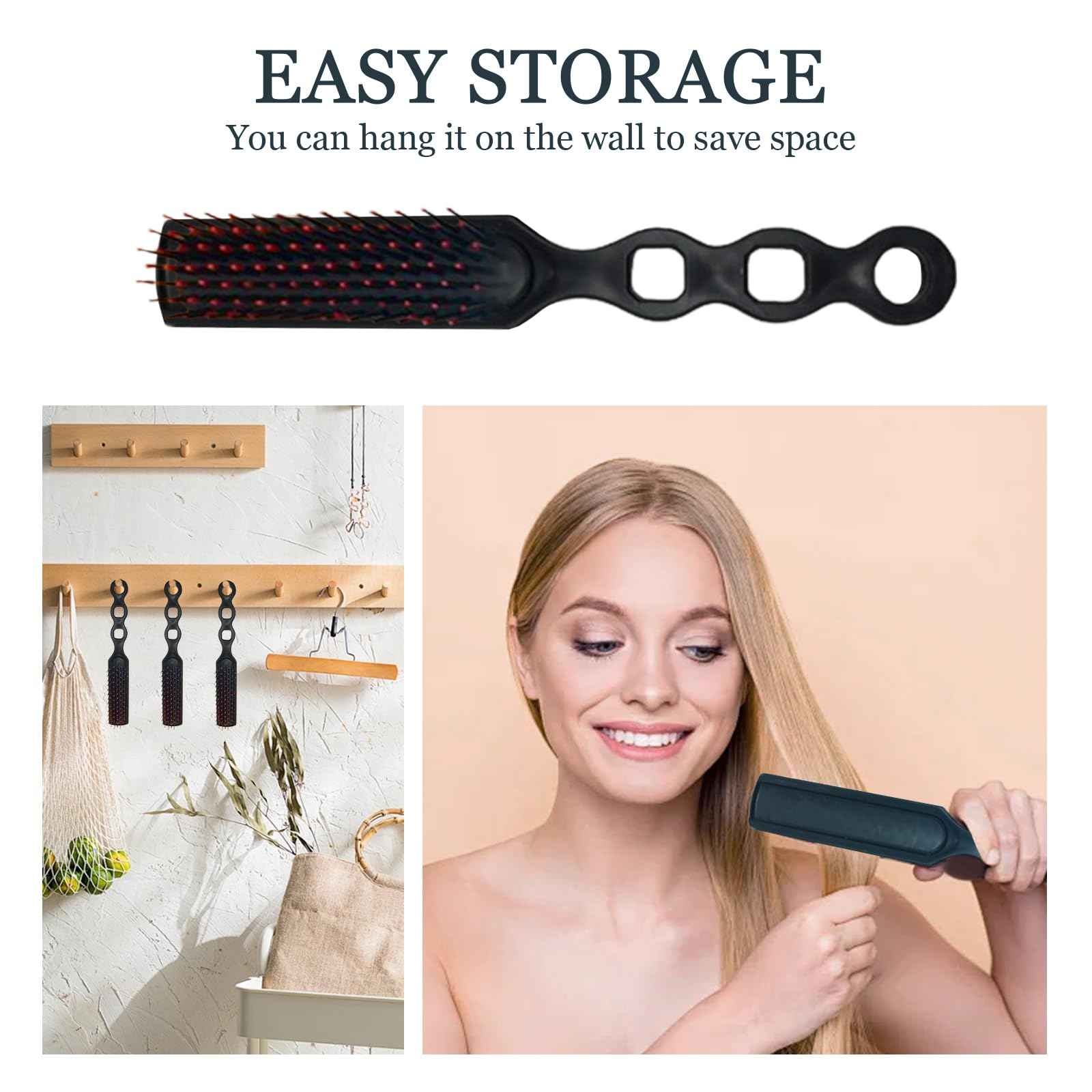 Hyuetrsa 100 Pack Bulk Hair Brushes for Homeless,Black Hairbrush Detangling Brush Vent Hairbrush Comb Hair Brush for Curly Hair Suitable for Homeless,Shelter,Hotel,Nursing Home,Charity Church