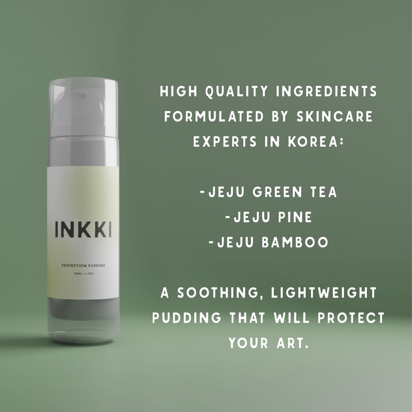Inkki Skincare - Protection Pudding 1.7 oz - Premium Tattoo Aftercare Cream - Made in Korea - Non-greasy Formula that Soothes, Hydrates, and Protects