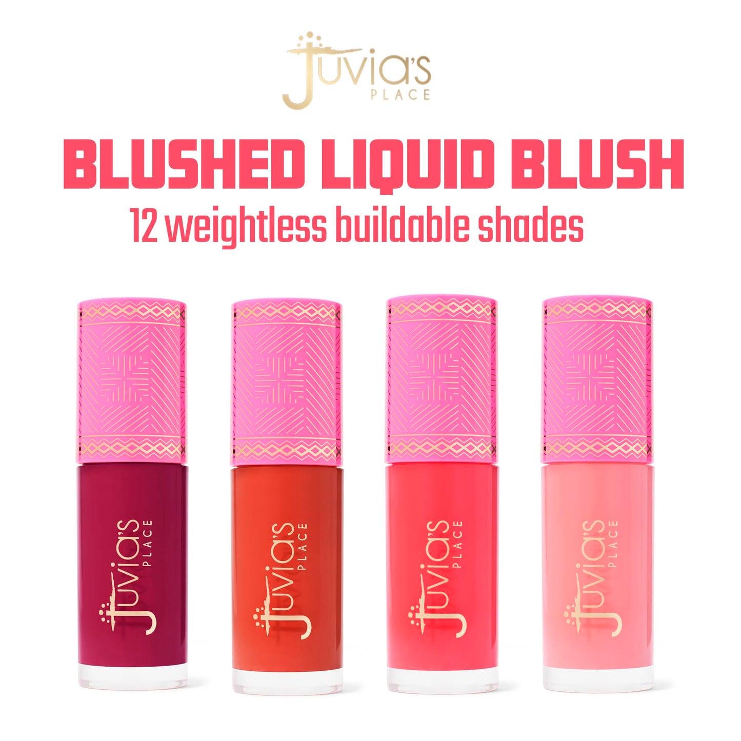 Juvia's Place Blushed Liquid Blush RoseyPosey - Dewy Tint Cheeks Makeup Glow Pigment Effortless Beauty Long Lasting Cosmetics Soft Creamy Natural Buildable All Skin Color Light Flawless Finish Blend