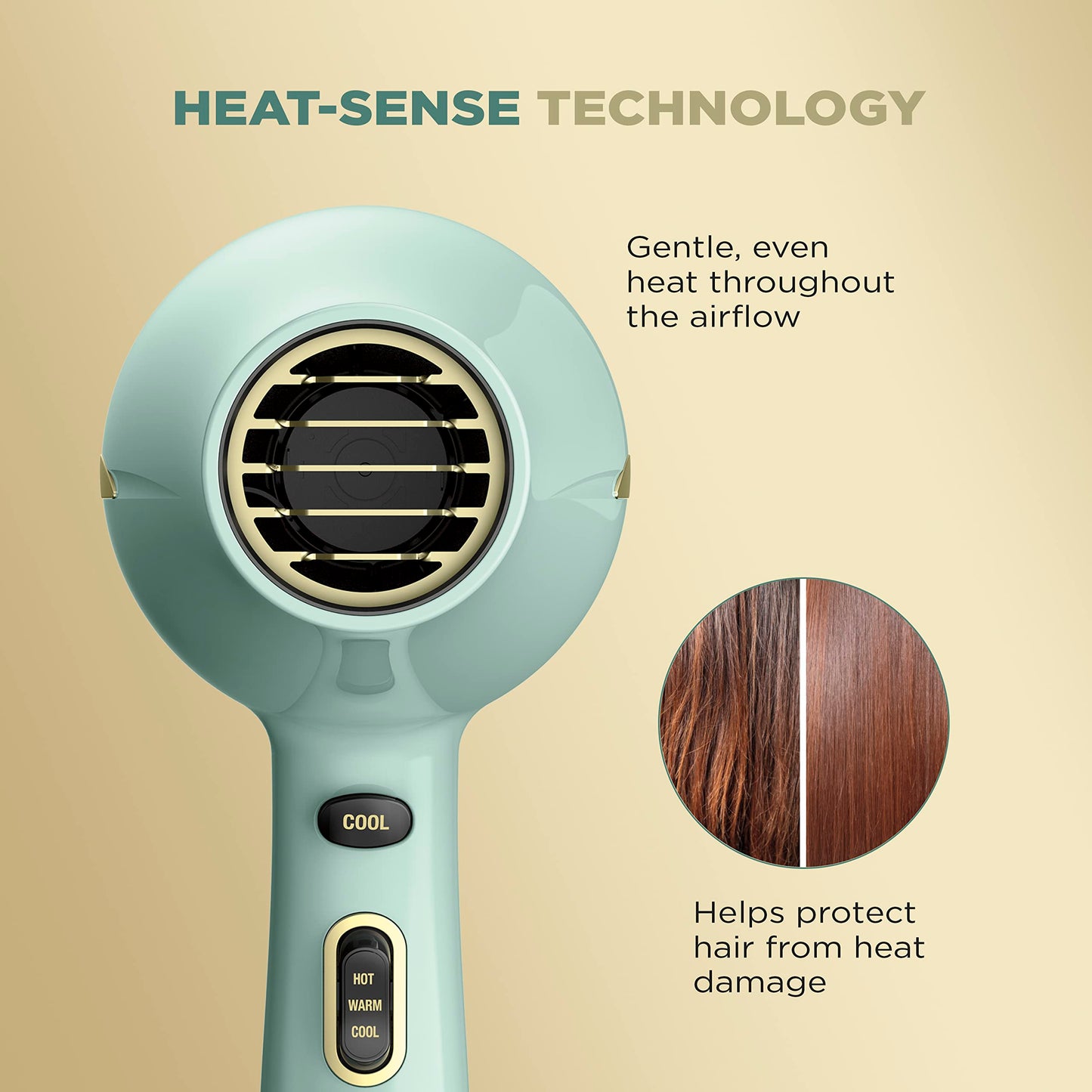 INFINITIPRO by CONAIR Heat Protect Hair Dryer with Diffuser | Blow Dryer with Advanced Heat Protection Helps Minimize Overdried Hair