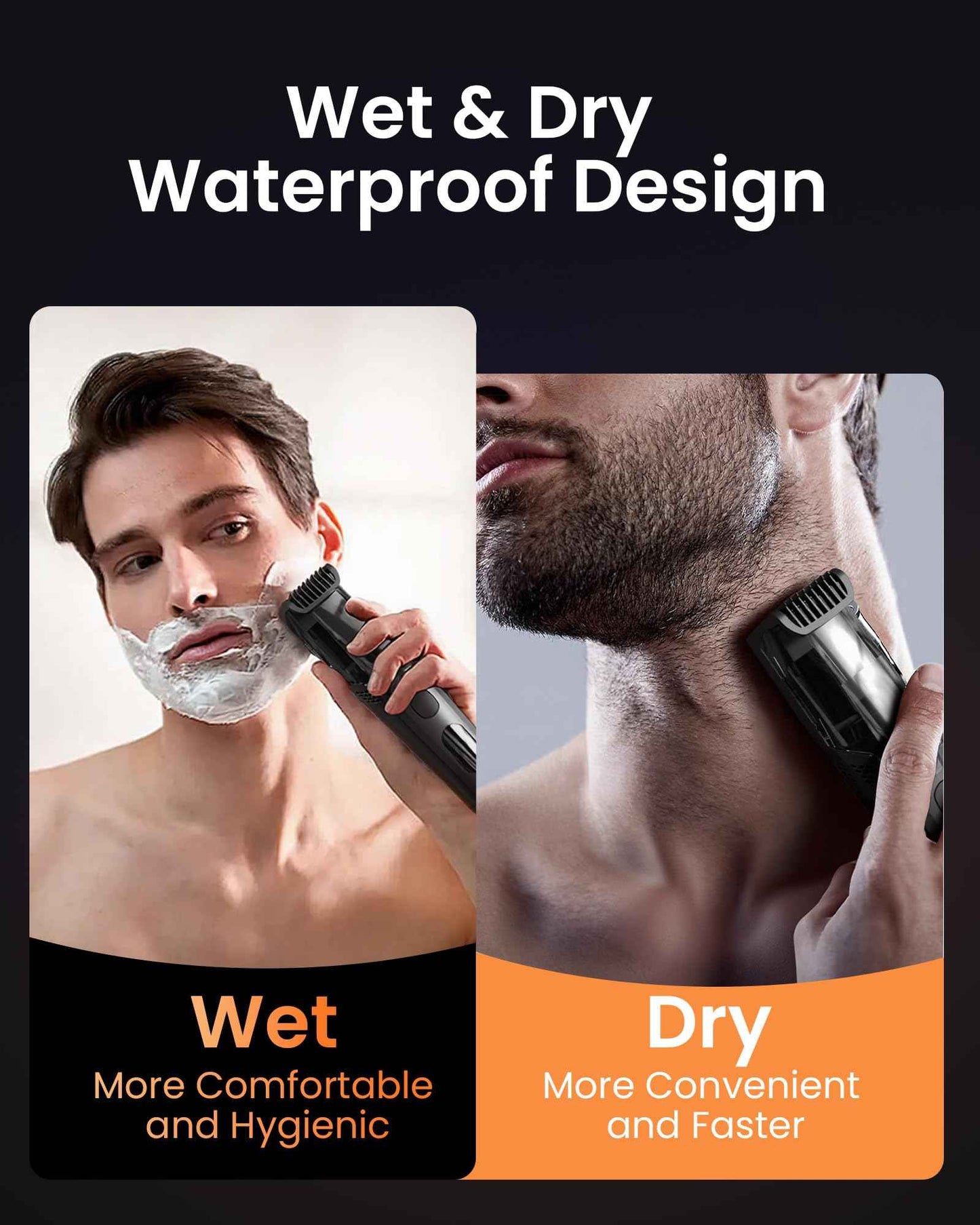 kurtmark Vacuum Beard Trimmer for Men, Rechargeable Electric Mens Beard Trimmer with Adjustable Length Comb (1-20mm), Cordless Mustache Trimmer for Men with Built-in Vacuum for Facial, Sideburns