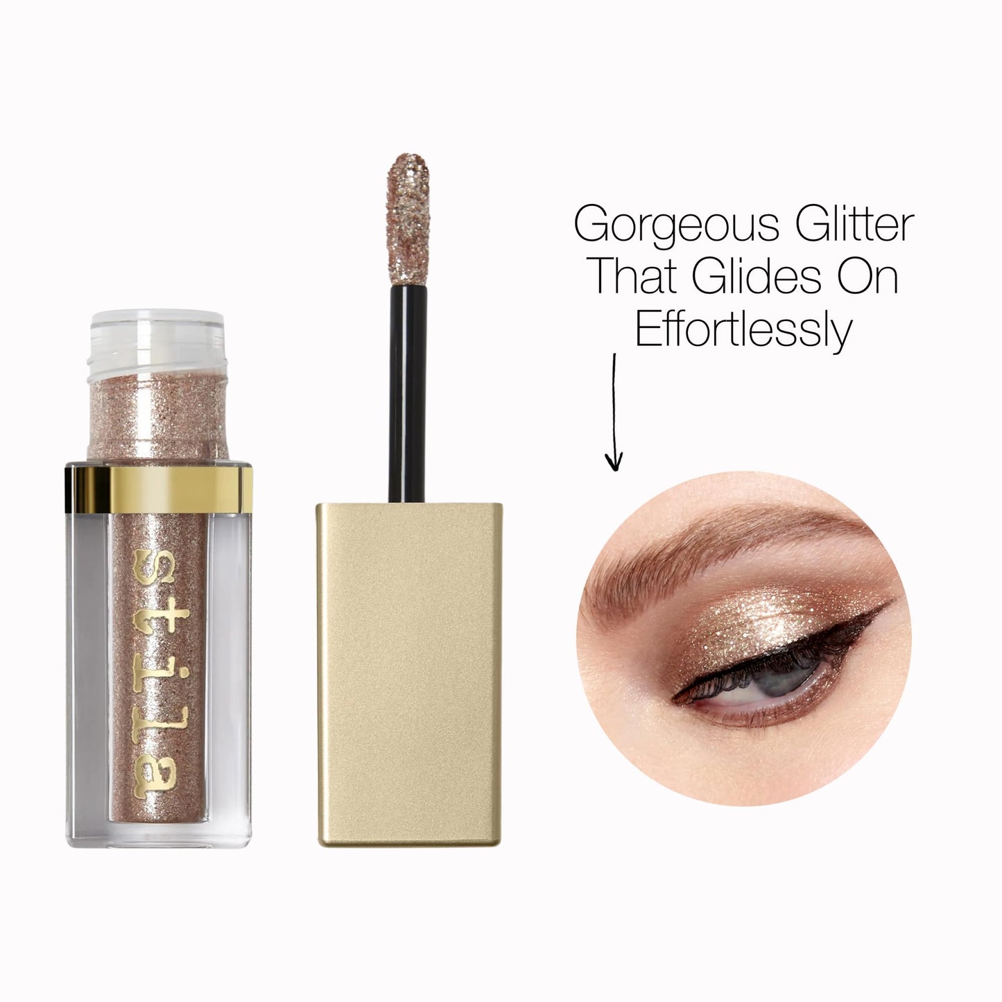 Stila Magnificent Metals Glitter and Glow Liquid Eye Shadow Long Lasting Sparkle, Quick-Drying Eye Makeup Lightweight Water Base Kitten Karma