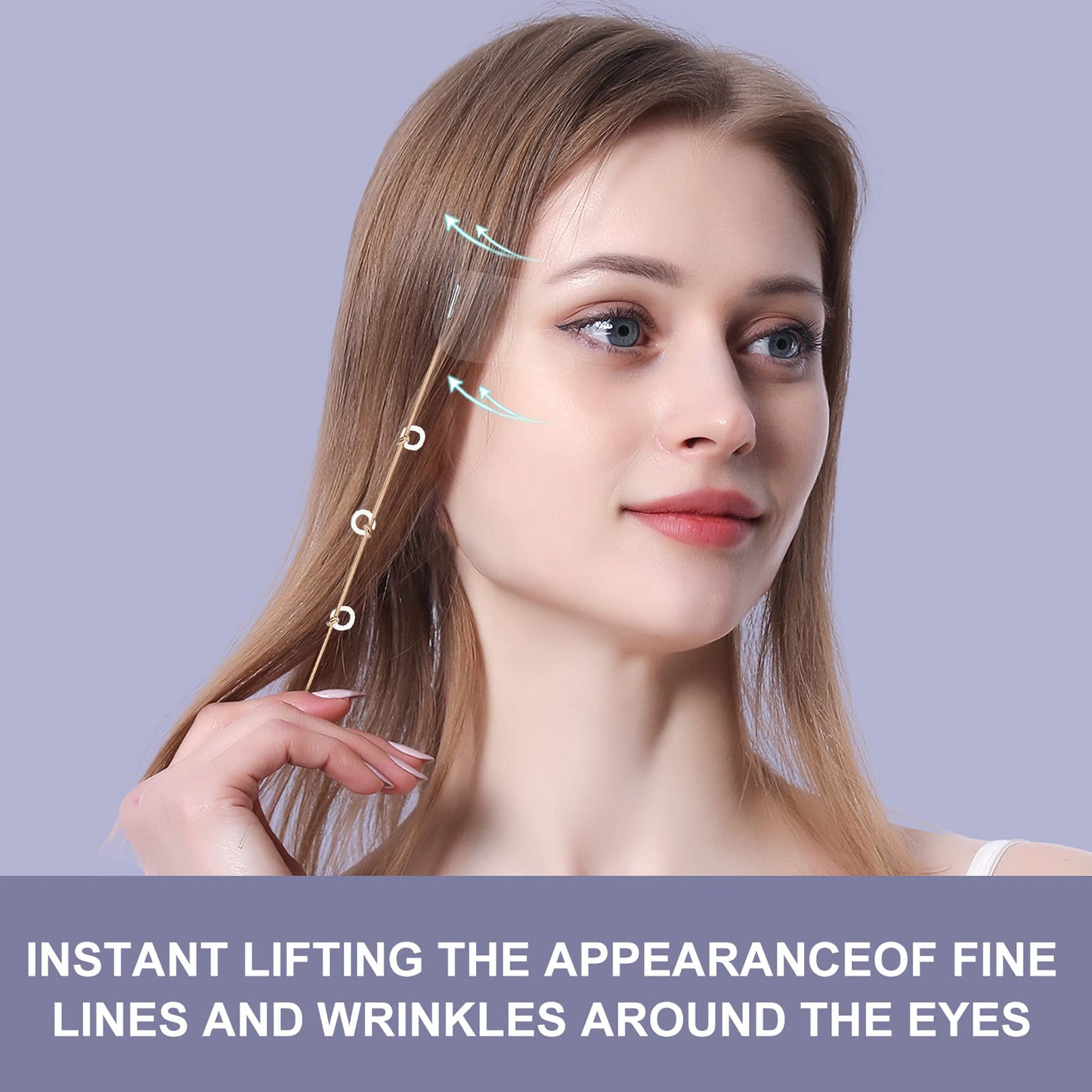 Face Lift Tapes Eyes Wrinkle Tapes, Face Stickers Crow's Feet Wrinkle Eyes Lifting Patch, Instant Eye Skin Rescue Correcting bands (4pcs fixed ropes, 5 pairs tapes) (Elastic Translucent Stickers)