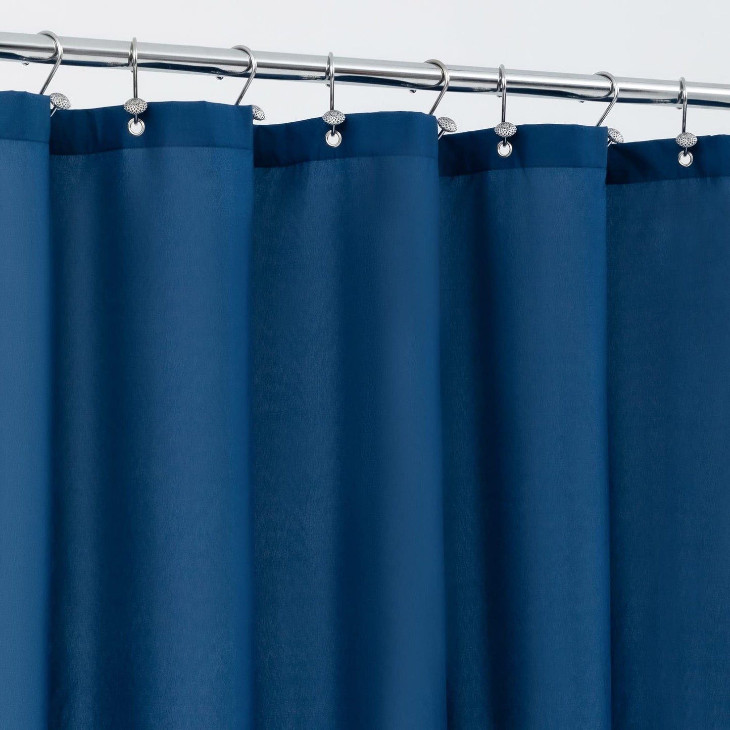 ALYVIA SPRING Waterproof Fabric Shower Curtain Liner - Soft & Light-Weight Cloth Shower Liner, 3 Bottom Magnets, Hotel Quality & Machine Washable - Standard Size 72x72, Navy Blue