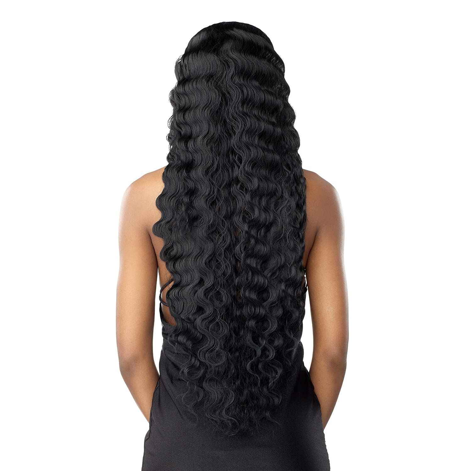 Sensationnel Vice Lace Front Wigs - Unit 6 5 Inch Deep Part Synthetic Preplucked Hairline (1 JETBLACK)