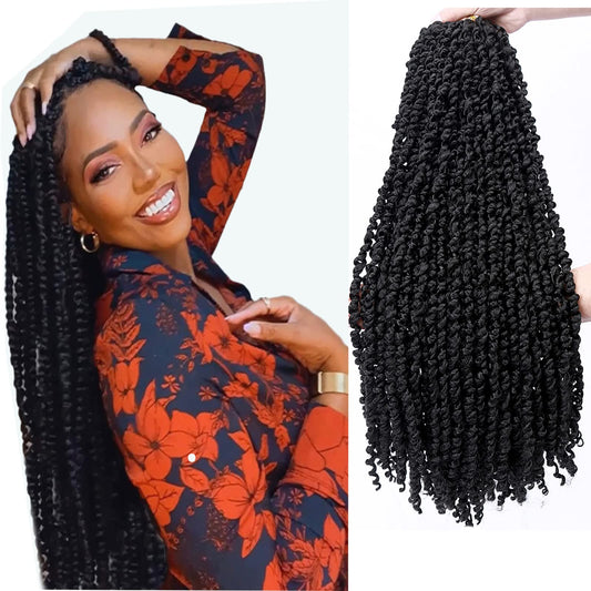 Passion Twist Hair 24 Inch 7Packs Long Pre-twisted Passion Twists Crochet Hair Pre-looped Synthetic Crochet Braids (7 Packs,1B)