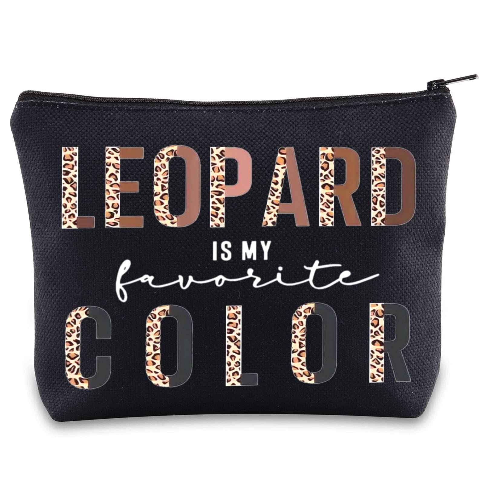 BWWKTOP Leopard Lovers Cosmetic Makeup Bag - Zipper Pouch, Leopard Fans Gifts, My Favorite Color Merchandise