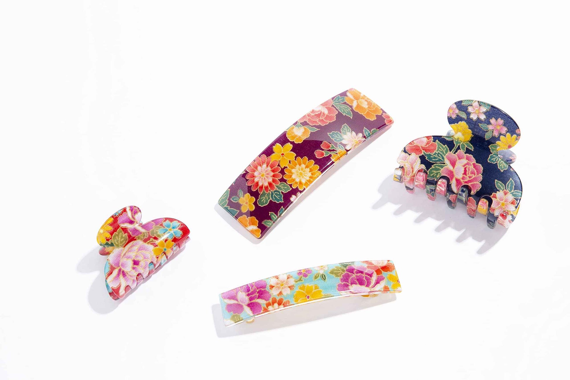 France Luxe Large Rectangle Barrette - Kyoto Red