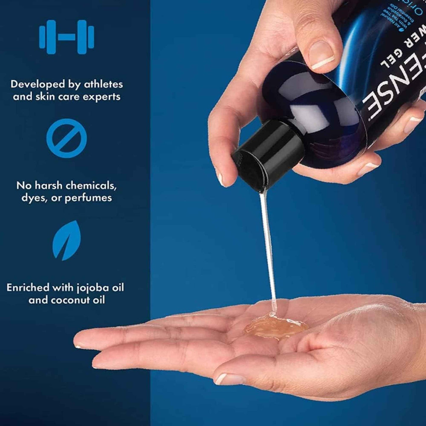 Defense Soap Tea Tree Body Wash | All Natural Organic Shower Soap for Athletes | Odor Control & Skin Fungal Protection for Sports, Post Workout & Recovery - 32 oz