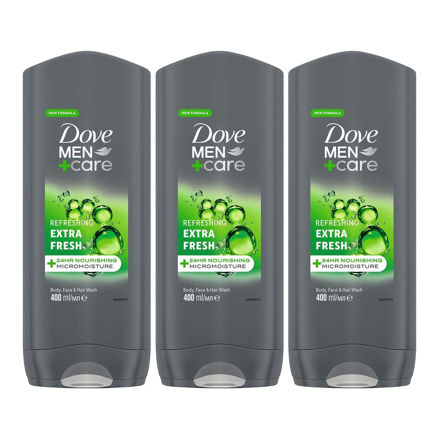 Dove Men+Care Extra Fresh body cleanser with MicroMoisture technology Body and Face Wash for hydrated and healthy skin 400 ml pack of 3