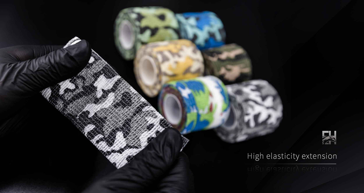 EH Tattoo Grip Tape 12Pcs Self-Adhesive Bandage Cohesive Elastic Wrap for Tattoo Pen Machine Accessories