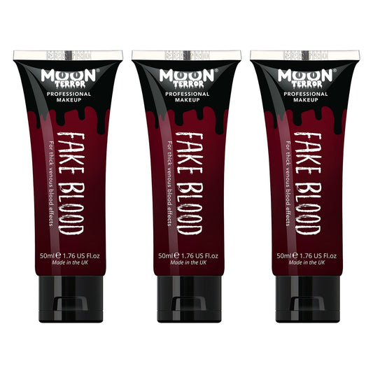 Moon Terror - Pro FX Fake Blood - 1.69fl oz - SFX Make up for Halloween Vampire Zombie Theatre - Special Effects Make up (Set of 3)