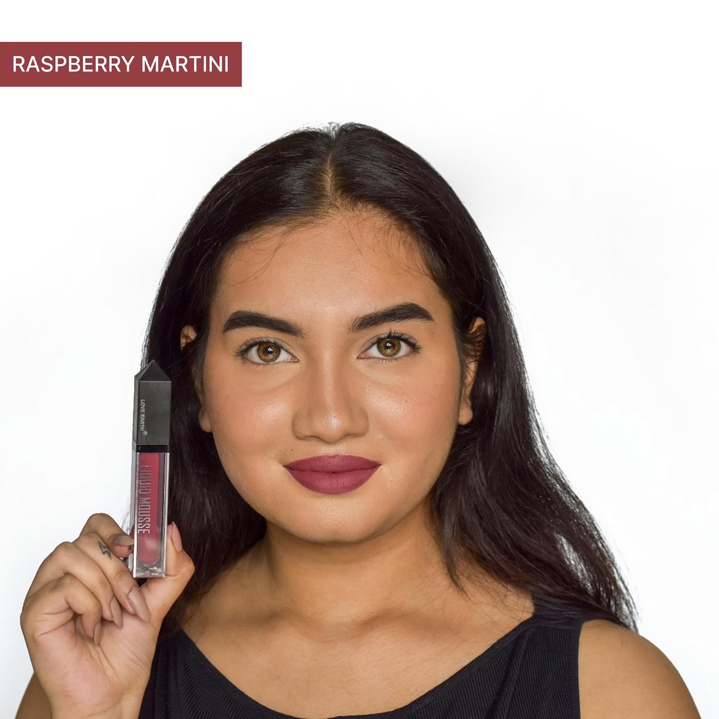 Love Earth Liquid Mousse Lipstick - Matte Finish | Lightweight, Non-Sticky, Non-Drying,Transferproof, Waterproof | Lasts Up To 12 Hours With Vitamin E And Jojoba Oil - (6 ml, Raspberry Martini)