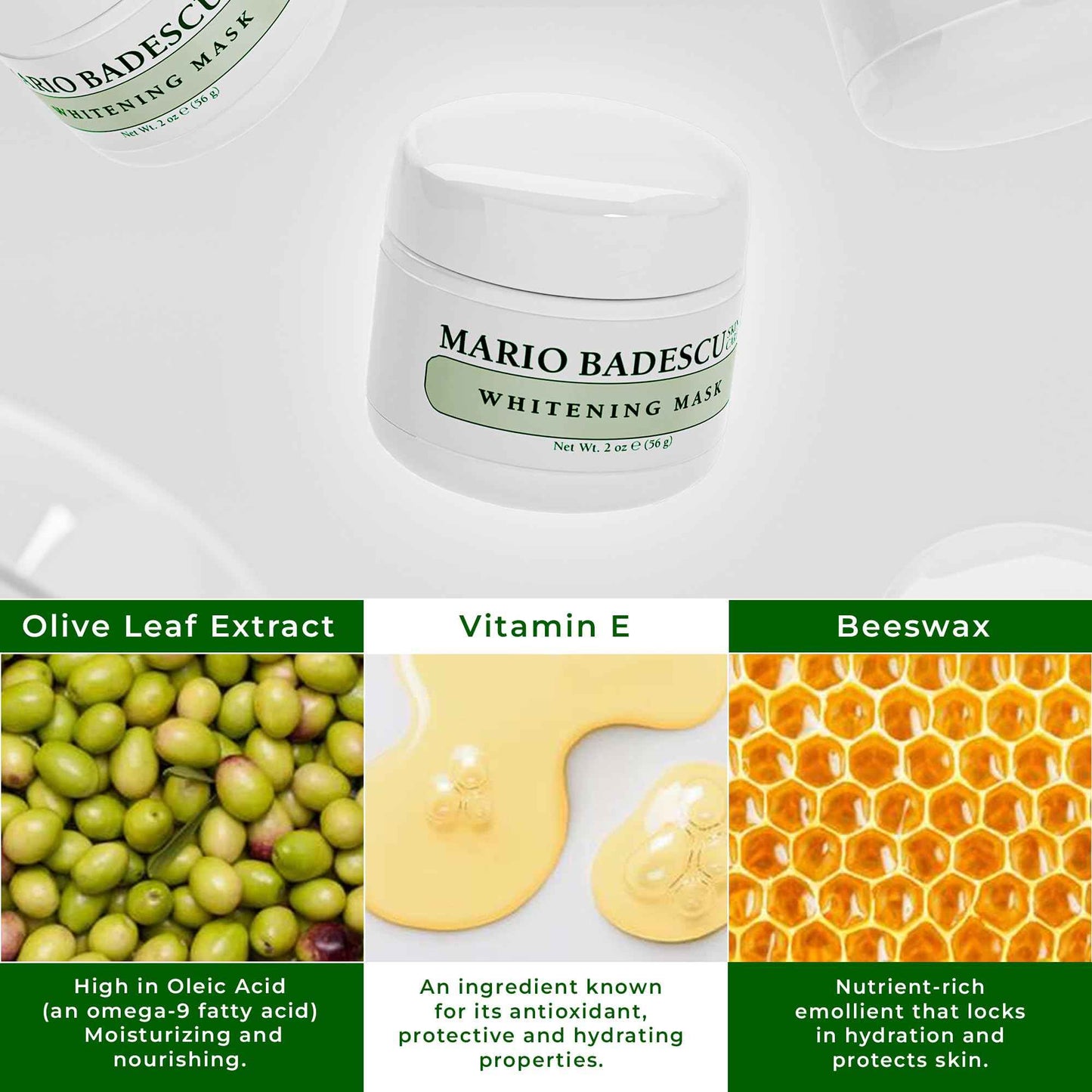 Mario Badescu Kojic Acid Whitening Mask - Illuminating Face Mask for Brightening, Hydration & Discoloration - With Grapeseed Oil, Beeswax & Vitamin E for Smoother, Radiant Skin, 2 Oz
