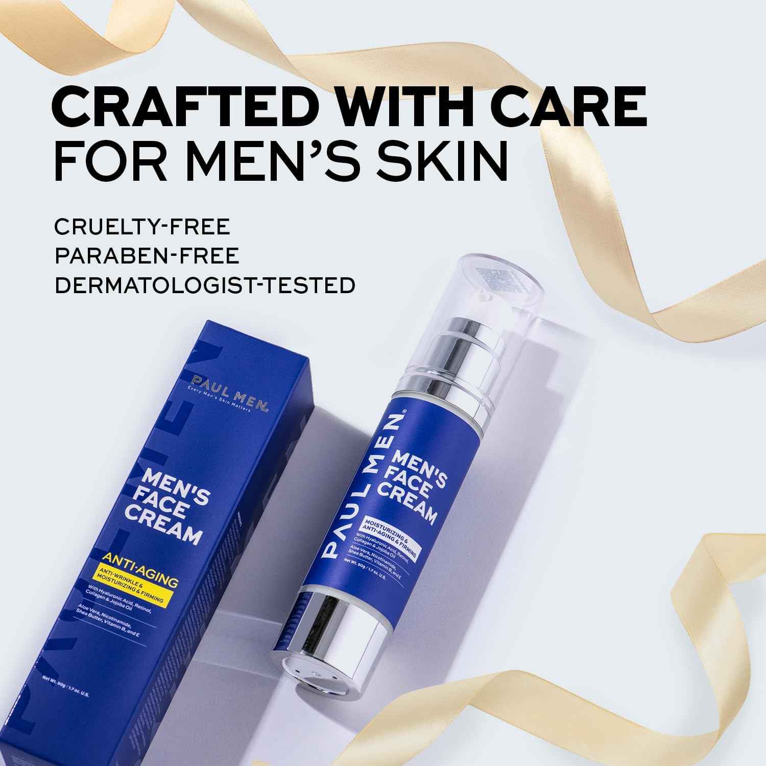 Enaskin Naturals Men's Anti-Aging Face Moisturizer Cream: 7-in-1 Ultra Hydration for Deep Wrinkle Repair & Tightening - Vitamin Boost for Youthful Skin - 1.7 oz