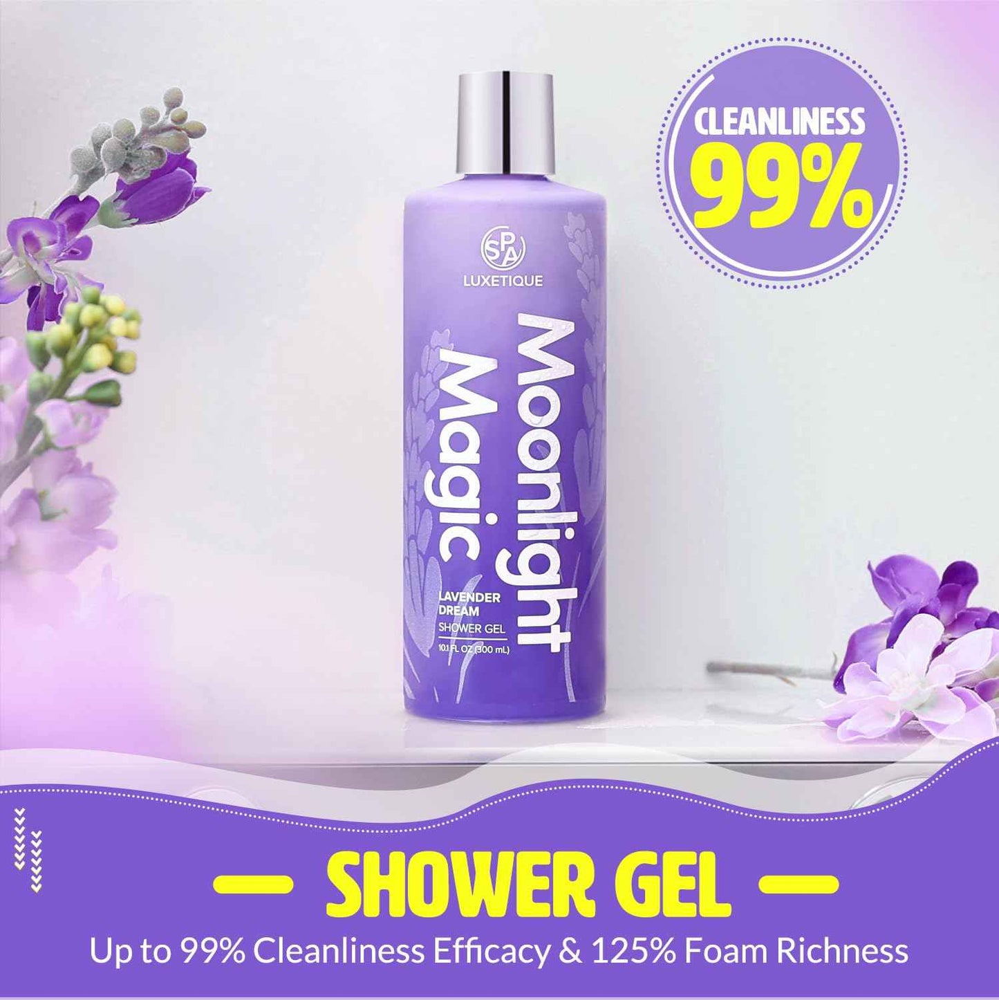 Spa Luxetique Spa Gift Sets for Women, Body Spray for Women, 3 Pcs Lavender Relaxing Spa Kit with Shower Gel, Body Cream,Body Mist, Perfect Birthday Gifts for Moms, and Special Occasions,Unique Gift