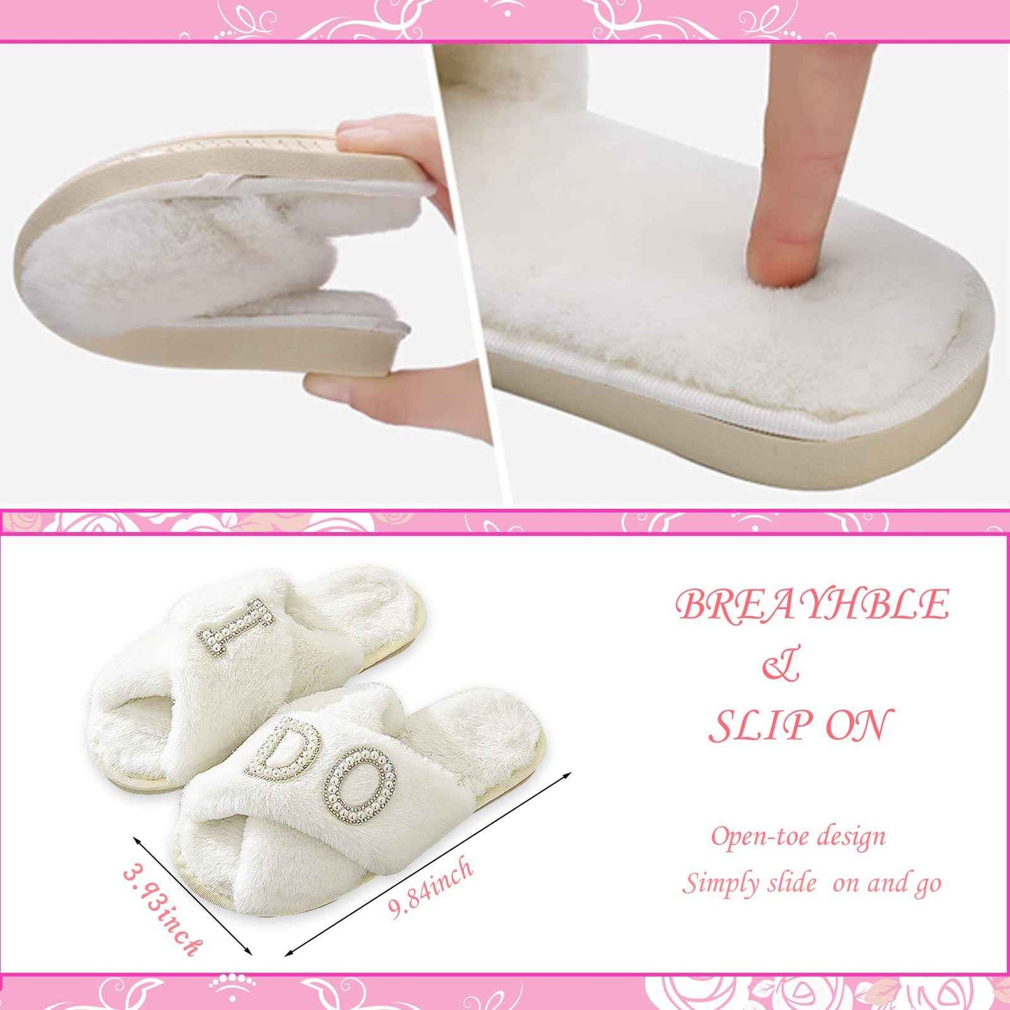 Tkifoda Bride to Be Gift Set - I Do Bride Slippers, Robe, Hair Claw, Makeup Bag - Bridal Shower & Wedding Gift