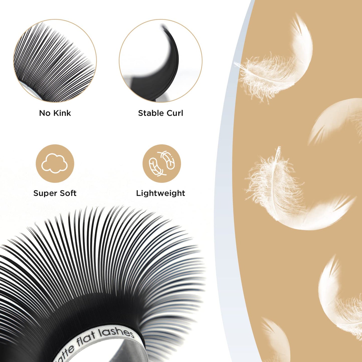 LASHVIEW Eyelash Extensions,Ellipse Flat Eyelash Extensions 0.15mm C Curl 8-15mm Mixed Tray,Mink Black,Individual Lashes,Super Matte Extremely Soft Professional Salon Use