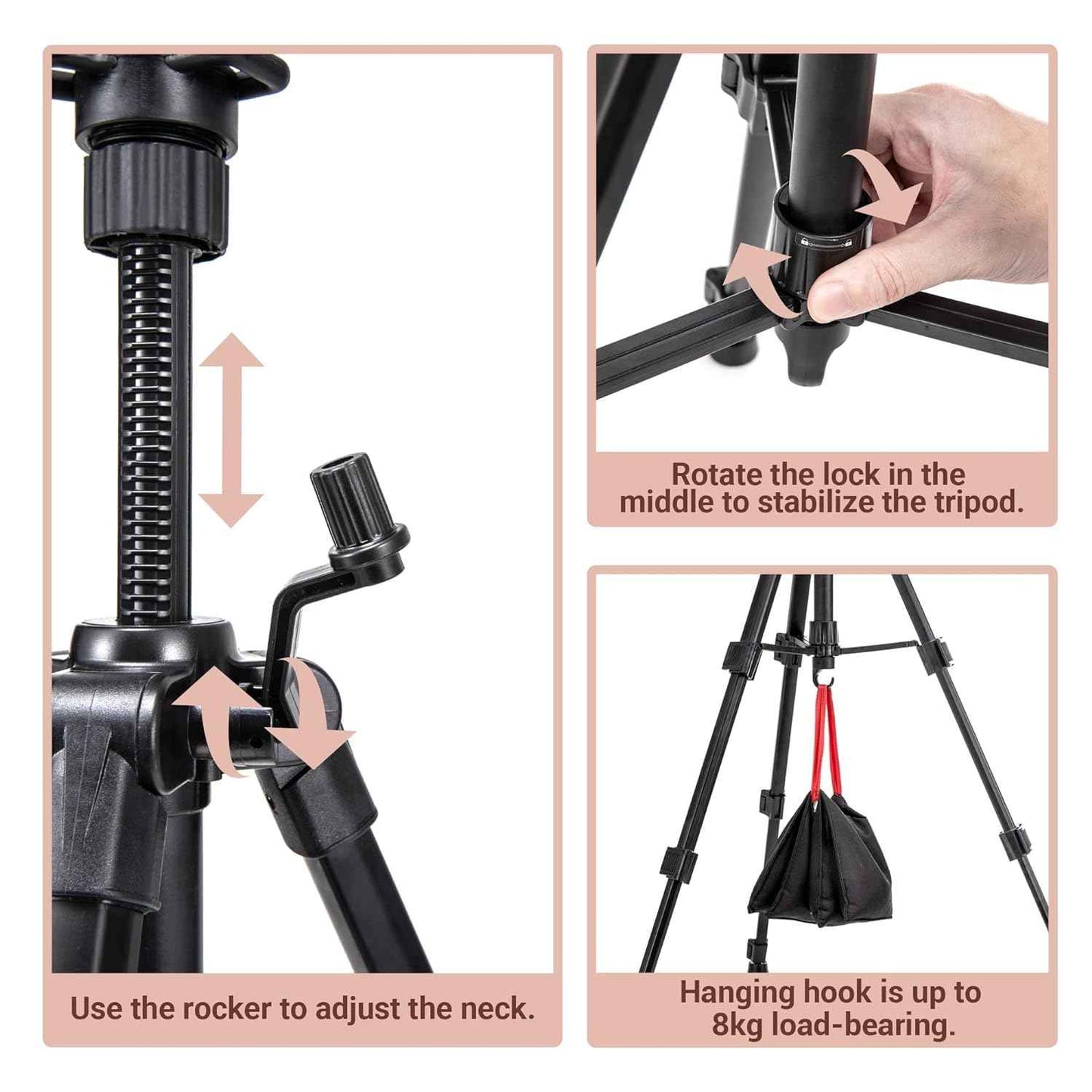 HYOUJIN Heavy Duty Wig Stand with Mannequin Head,Heavy Wig Stand Tripod Metal Adjustable Holder for Mannequin Head,Canvas Block Head with Wig Caps,T-PIN,C Needles,Clips,Carrying Bag, Rattail Comb(19.5"- 51.6")
