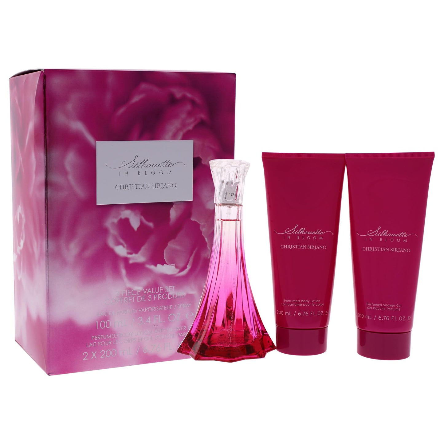 Christian Siriano Silhouette In Bloom for Women - 3 Pc Gift Set 3.4oz EDP Spray, 6.7oz Perfumed Body Lotion, 6.7oz Perfumed Shower Gel