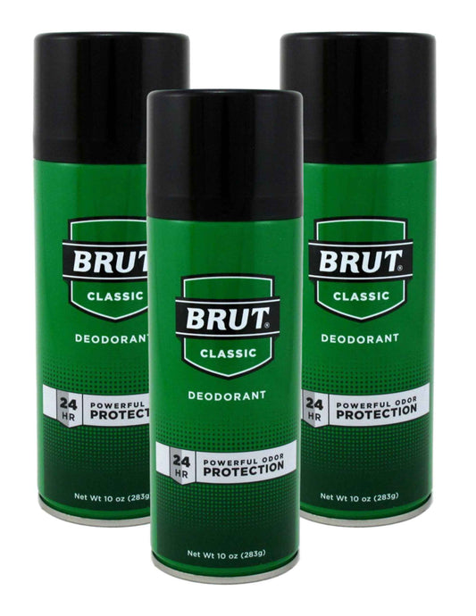 Brut Deodorant 10oz Aerosol Classic Scent (3 Pack)
