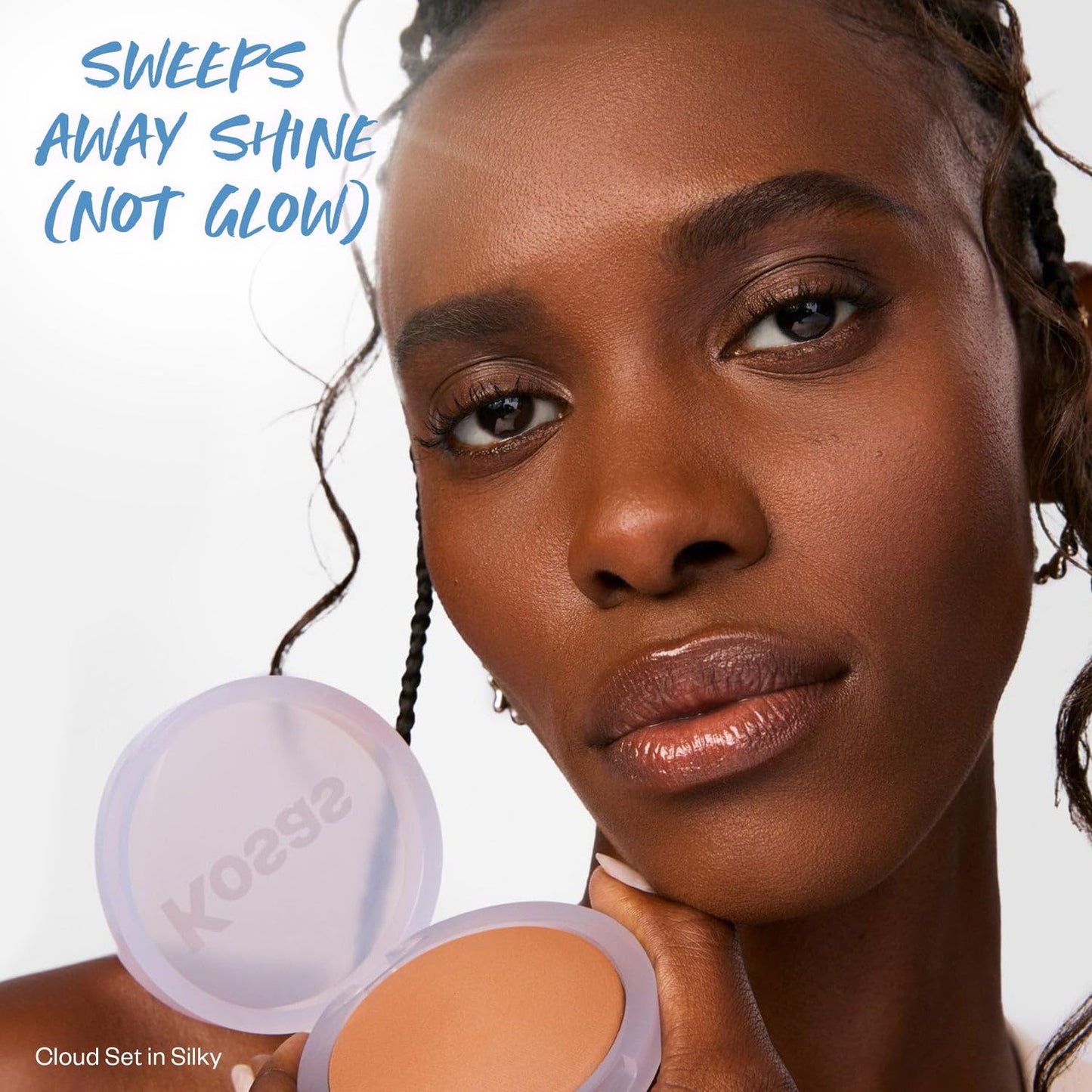 Kosas Cloud Set Face Setting Powder - Smoothing Shine Control, Soft, Sheer Translucent Makeup Finish, Portable & Long-Lasting Loose Pressed Baking Powder - Feathery (Sheer Tan Deep)