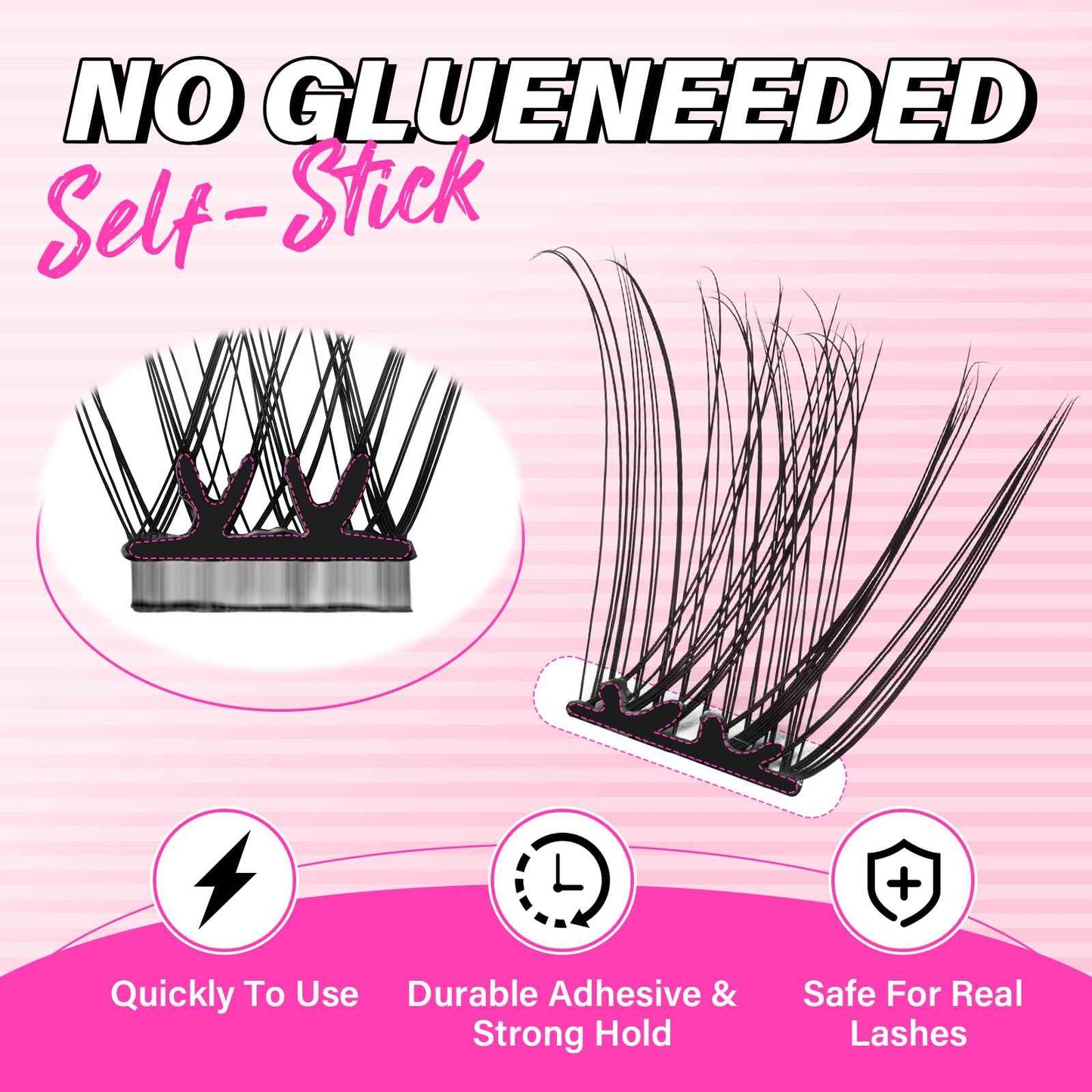 PRO Self Adhesive Eyelashes Kit Press On Lashes 120pcs Lash Clusters Lash Fixative Lash Remover Lash Applicator Eyelash Extension Kit Easy To Apply At Home Lash Extension Kit (Begonia,D-10-18mix Kit)