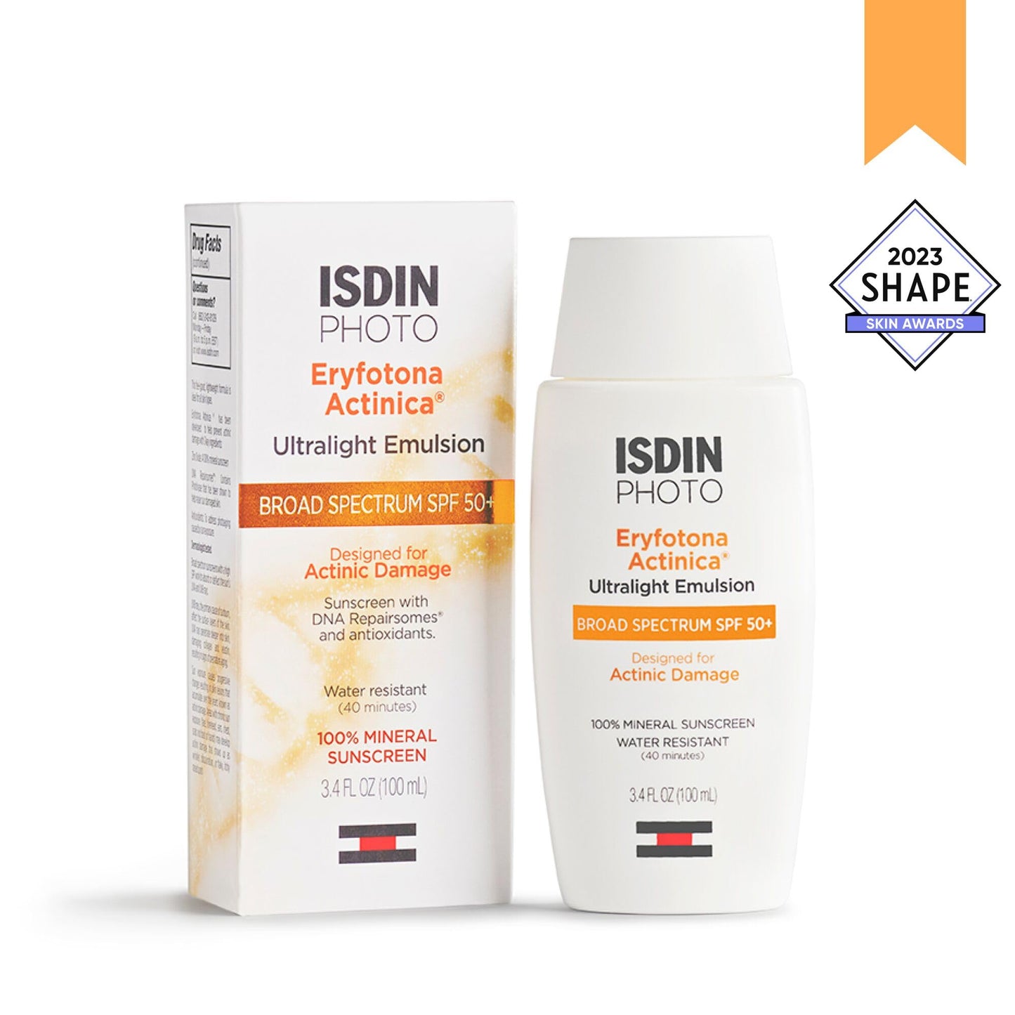 ISDIN Eryfotona Actinica Zinc Oxide and 100% Mineral Sunscreen Broad Spectrum SPF 50+, No White Cast, Suitable for Sensitive Skin, 3.4 Fl Oz