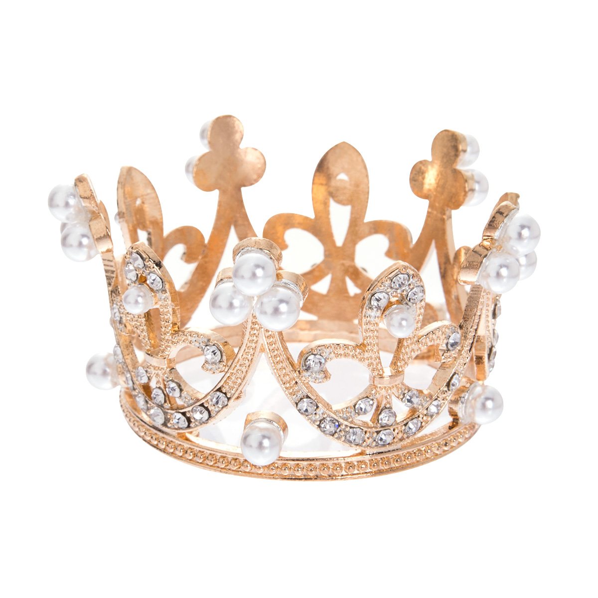 2 Pack Small Crown Gold Tiaras for Girls Crown Cake Topper for Decoration Party Bridal Wedding Headband