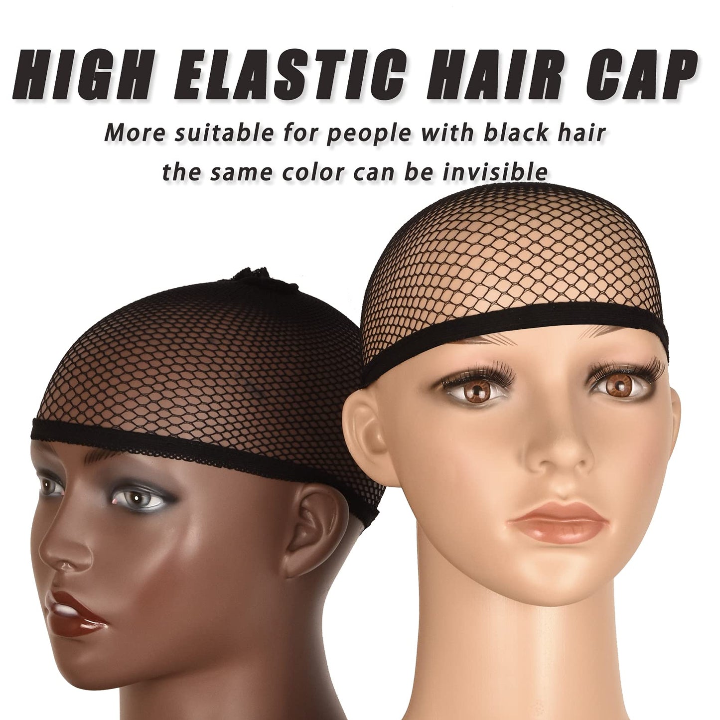 Wig Caps,Smilco 10 Pieces Mesh Wig Cap Net,Weaving Hair Net,Fishnet Wig Cap For Women(Black)