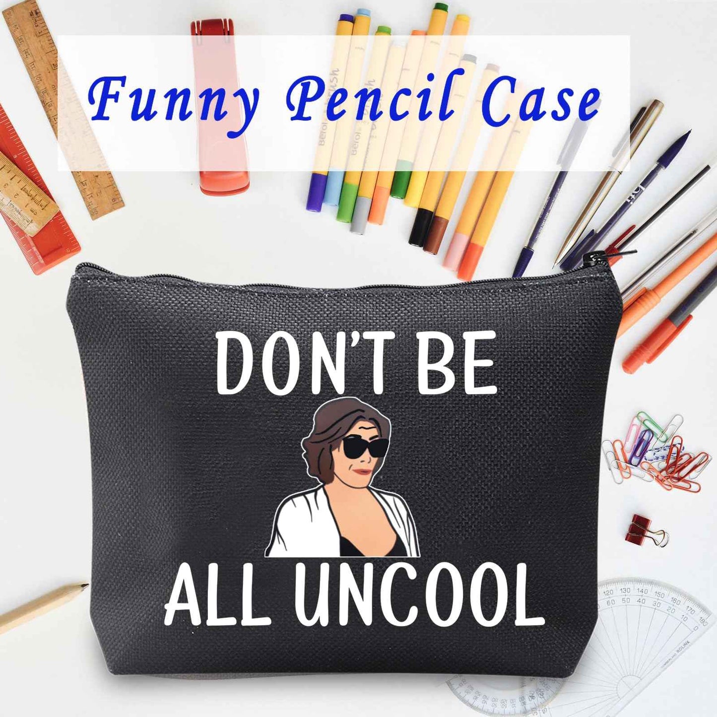 LEVLO Stars Fans Gifts Don't Be All Uncool Makeup Bags Housewives Gifts (Don't Be All Uncool+black)