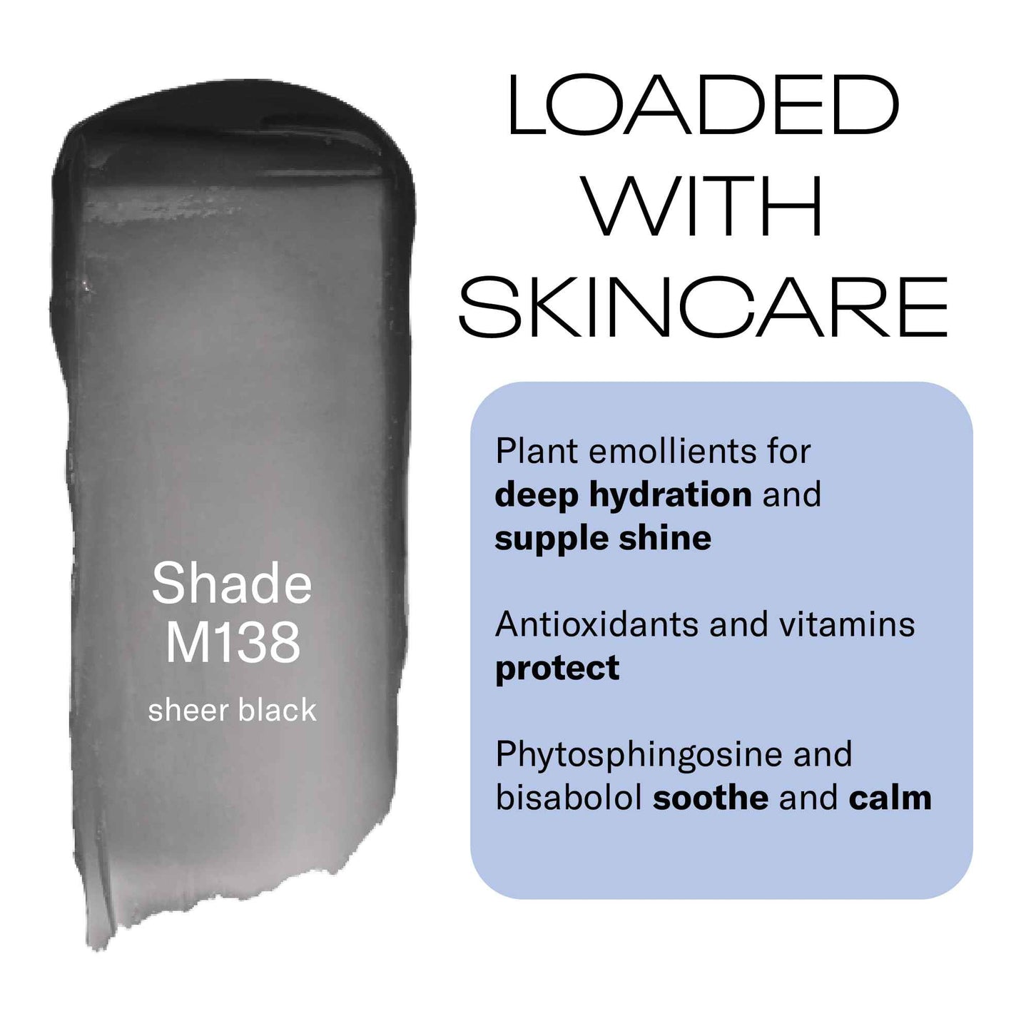 MOB Beauty Hydrating Shine Lip Balm M138 Sheer Black – Tinted Lip Balm Stick with Jojoba & Sunflower Oils, Clean Vegan Organic Lip Care for Nourished, Glossy Lips