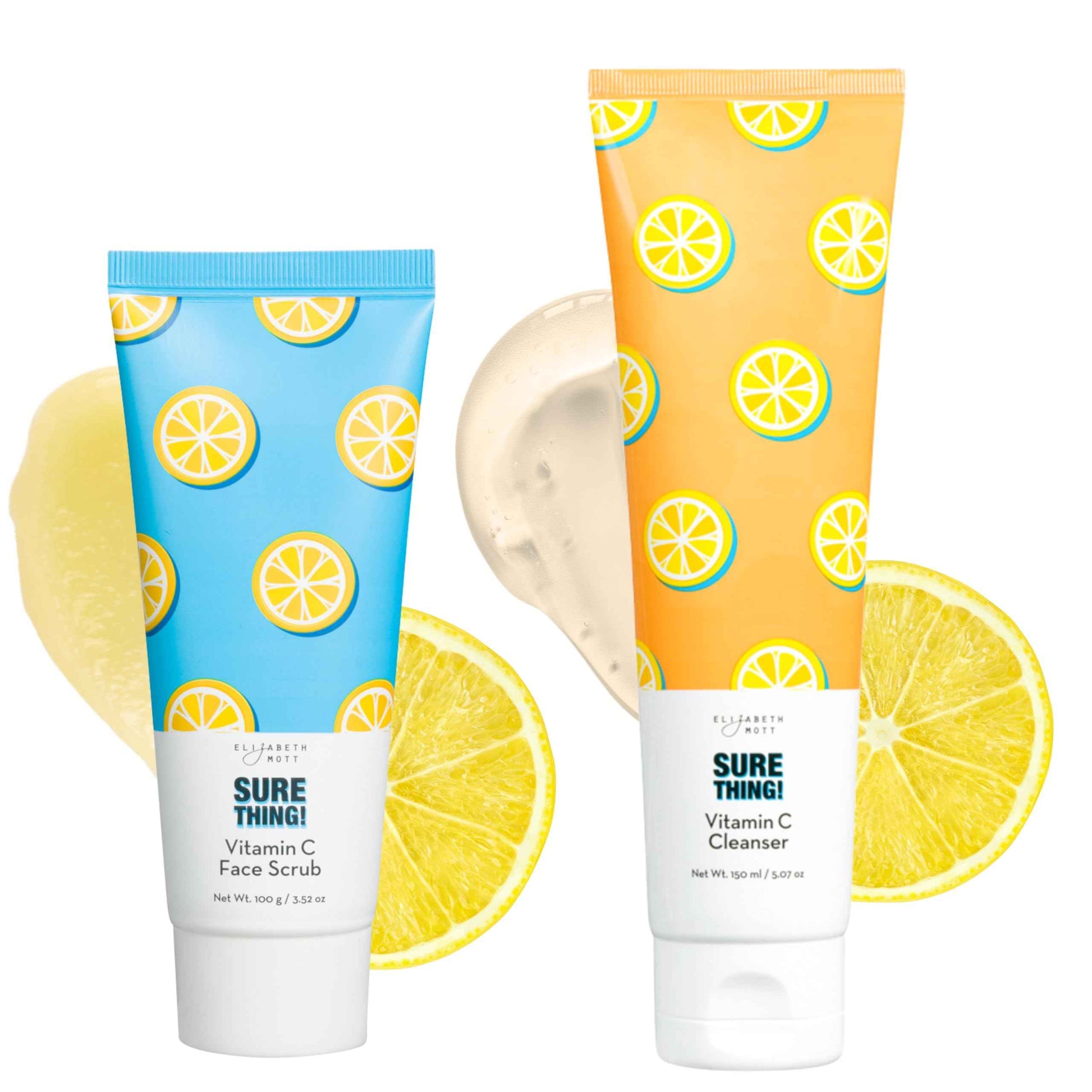 Elizabeth Mott Vitamin C Face Scrub and Cleanser Bundle | Vegan and Cruelty-Free Skincare