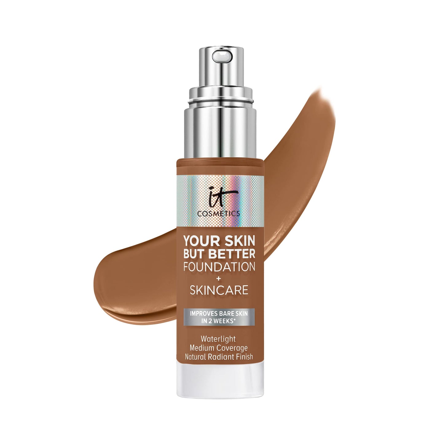 IT Cosmetics Your Skin But Better Foundation + Skincare, Rich Cool 51.75 - Hydrating Coverage - Minimizes Pores & Imperfections, Natural Radiant Finish - With Hyaluronic Acid - 1.0 fl oz