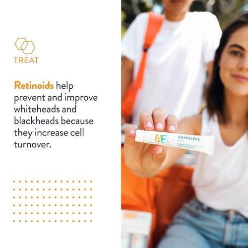 Acne Free Adapalene Gel 0.1%, Once-Daily Topical Retinoid Acne Treatment, Dermatologist Developed, Unclogs Pores and Clears Acne, Prevents and Improve Whiteheads and Blackheads, 1.6 Ounce