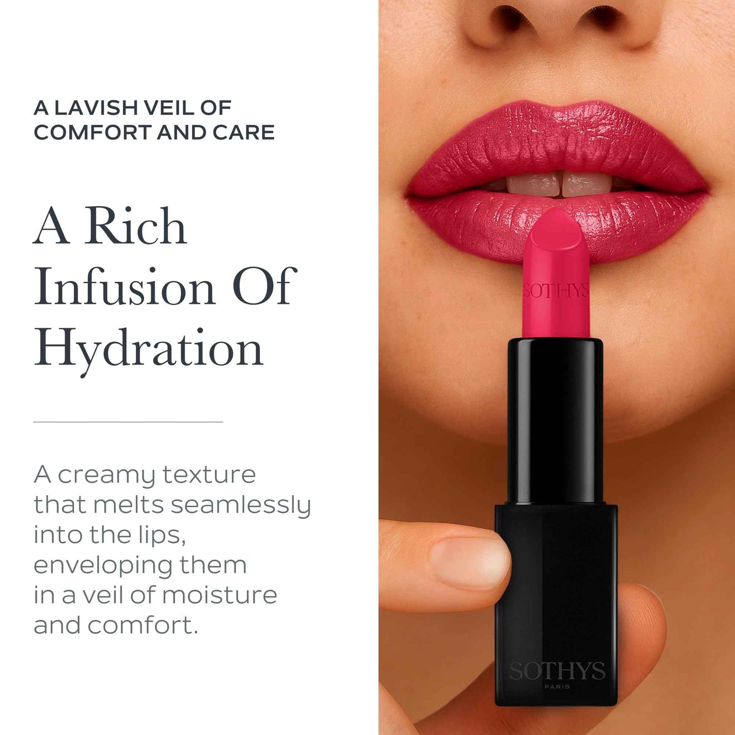 SOTHYS Rouge Intense Satin Lipstick – 232 Rose Passy | Creamy Classic Rose Lip Color with Hydration and Comfort | Long-Lasting Finish