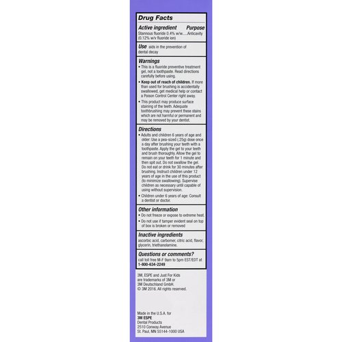 3M 70201400762 Just For Kids 0.4% Stannous Fluoride Brush On Gel, Extra Cavity Protection, 4.3 oz
