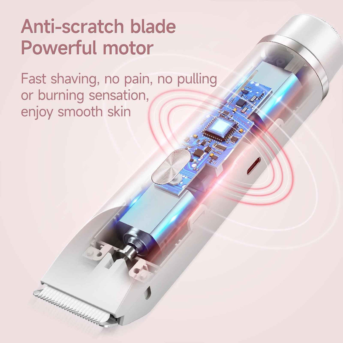 Bikini Trimmer for Women Electric Razors for Women, Double Head Dual Purpose, IPX7 Waterproof Hair Razor, Ceramic Blade Hair Trimmer Wet & Dry Use, Painless Electric Shaver for Facial and Body