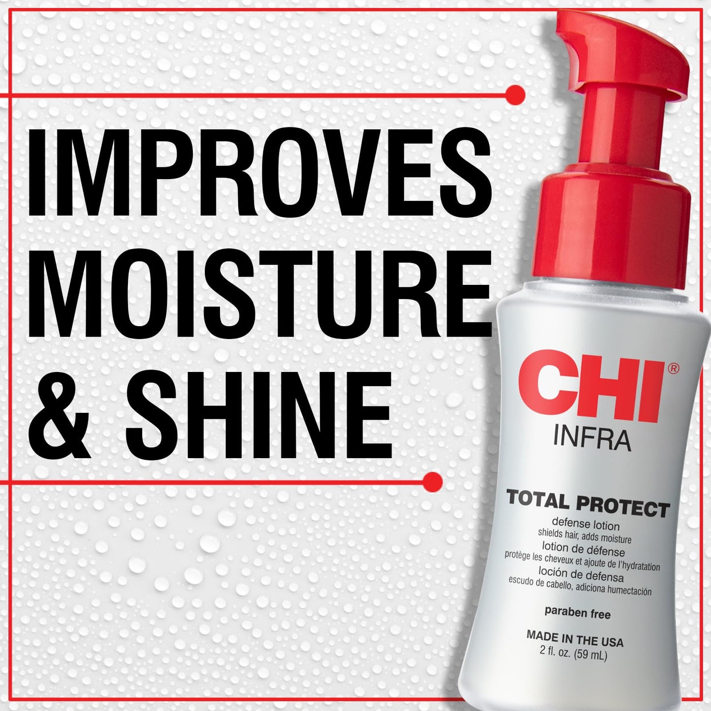 CHI Total Protect Defense Lotion, Lightweight Lotion For Locking In Moisture & Protecting Hair From Heat, Sulfate, Paraben, & Cruelty-Free, 2 Oz