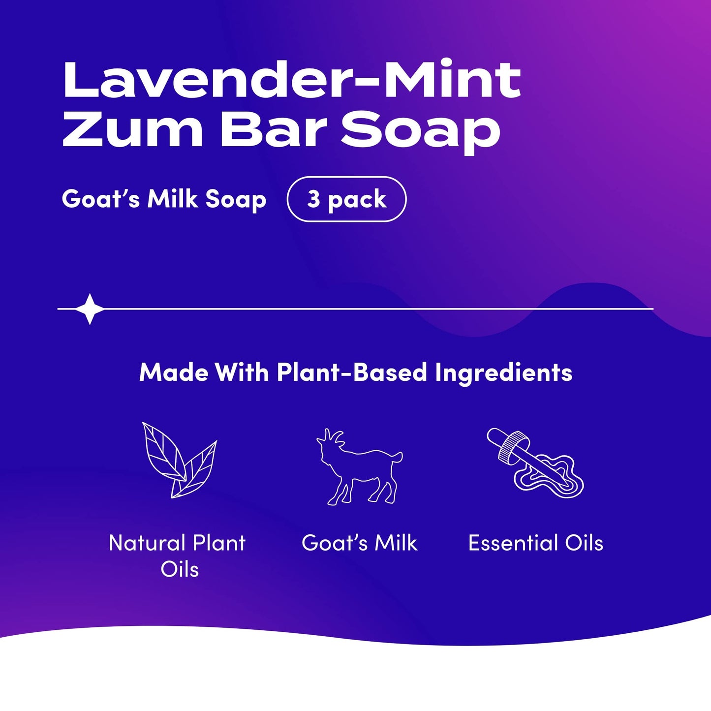 Zum Bar Goat's Milk Soap - Lavender-Mint - 3 oz (3 Pack)