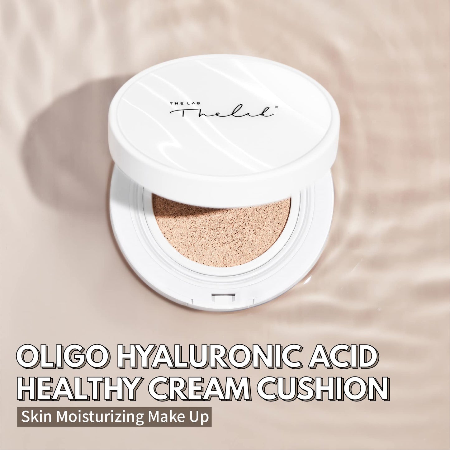 BLANC DOUX Oligo Hyaluronic Acid Healthy Cream Cushion (02 Beige), Sleek, Portable, and Functional Makeup to Protect and Keep Your Skin Moisturized