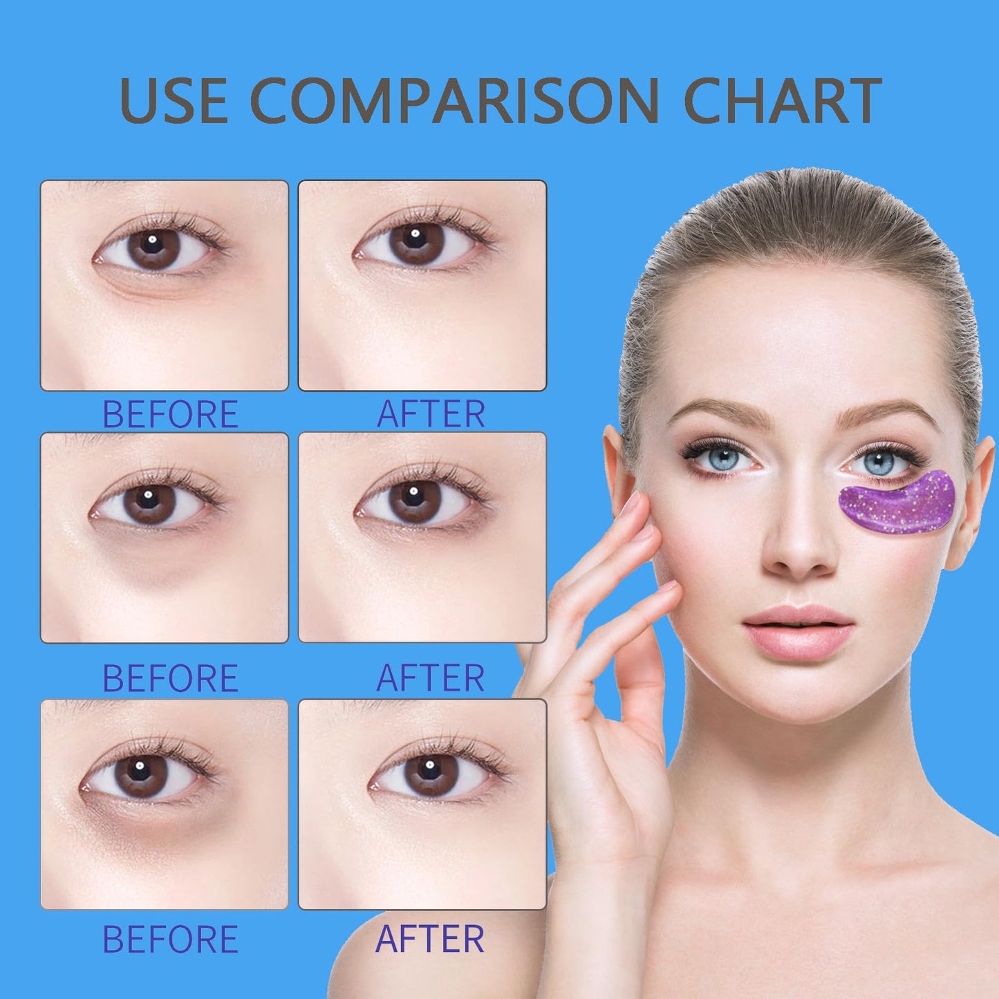 Minfei Under Eye Patches (28 Pairs), Hydrating & Anti-aging Under Eye Mask Skin Care for Dark Circles and Puffiness Reduce Wrinkles,Eye Bags and Fine Lines,Eye Mask Patche for Women