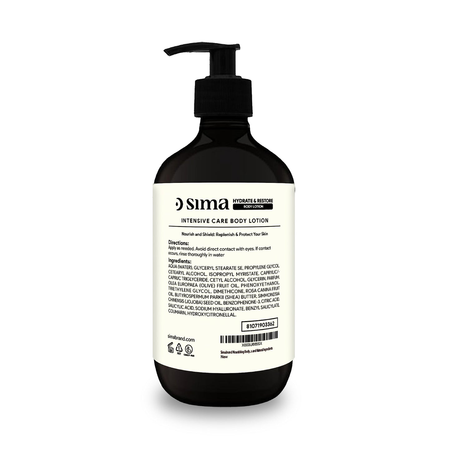 Sima - Body Lotion with Hyaluronic & Salicylic Acid 250ml - Hydrating Moisturizer for Smooth and Soft Skin - Fast Absorbing Formula with Vitamins and Natural Ingredients