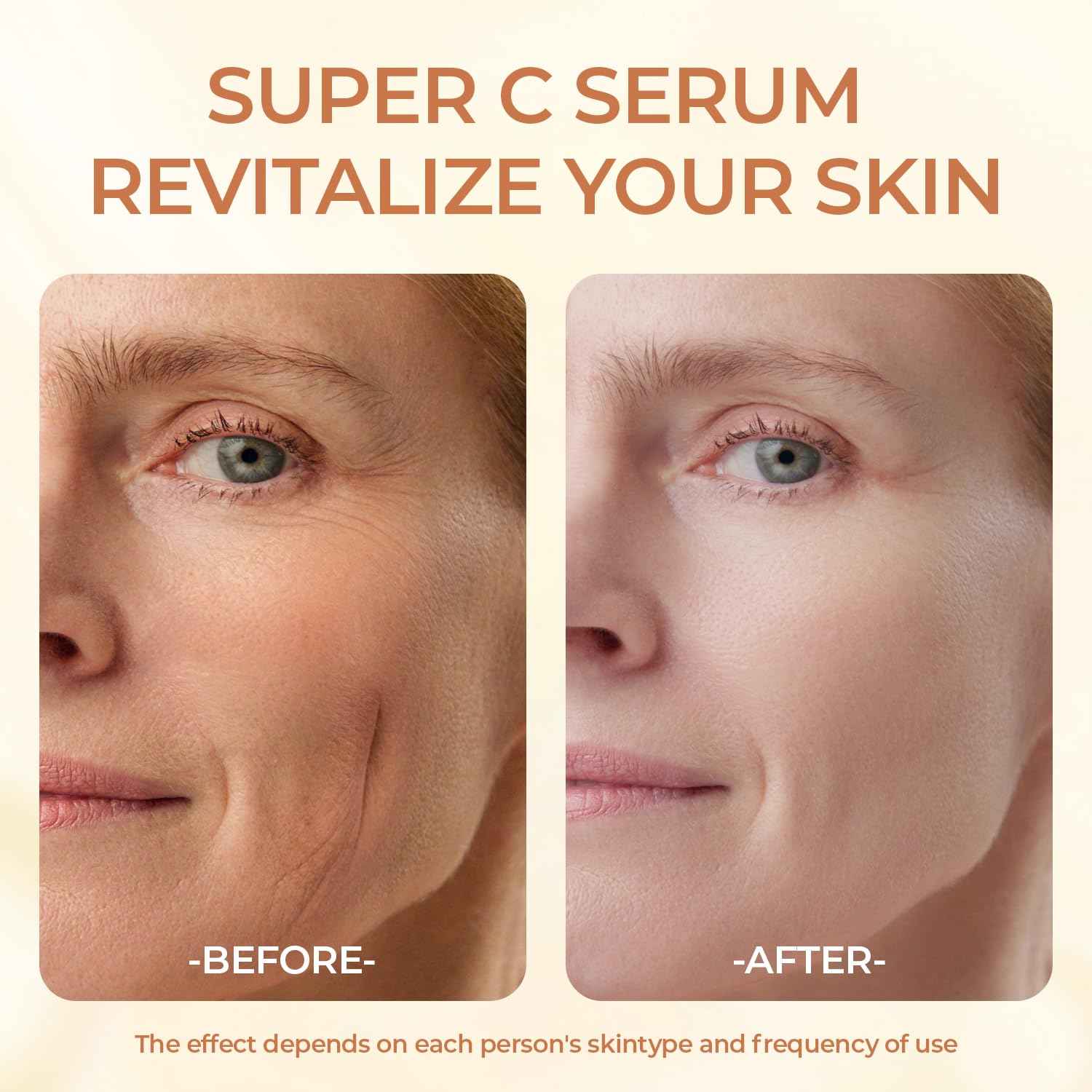 Super Vitamin C Serum for Women Over 70 - Hydrating Anti-Aging with Vitamin C Caffeine - Facial Skin Care for Mature Skin, Firming, Lifting, Smoothing, All in One Formula 1.69 fl oz