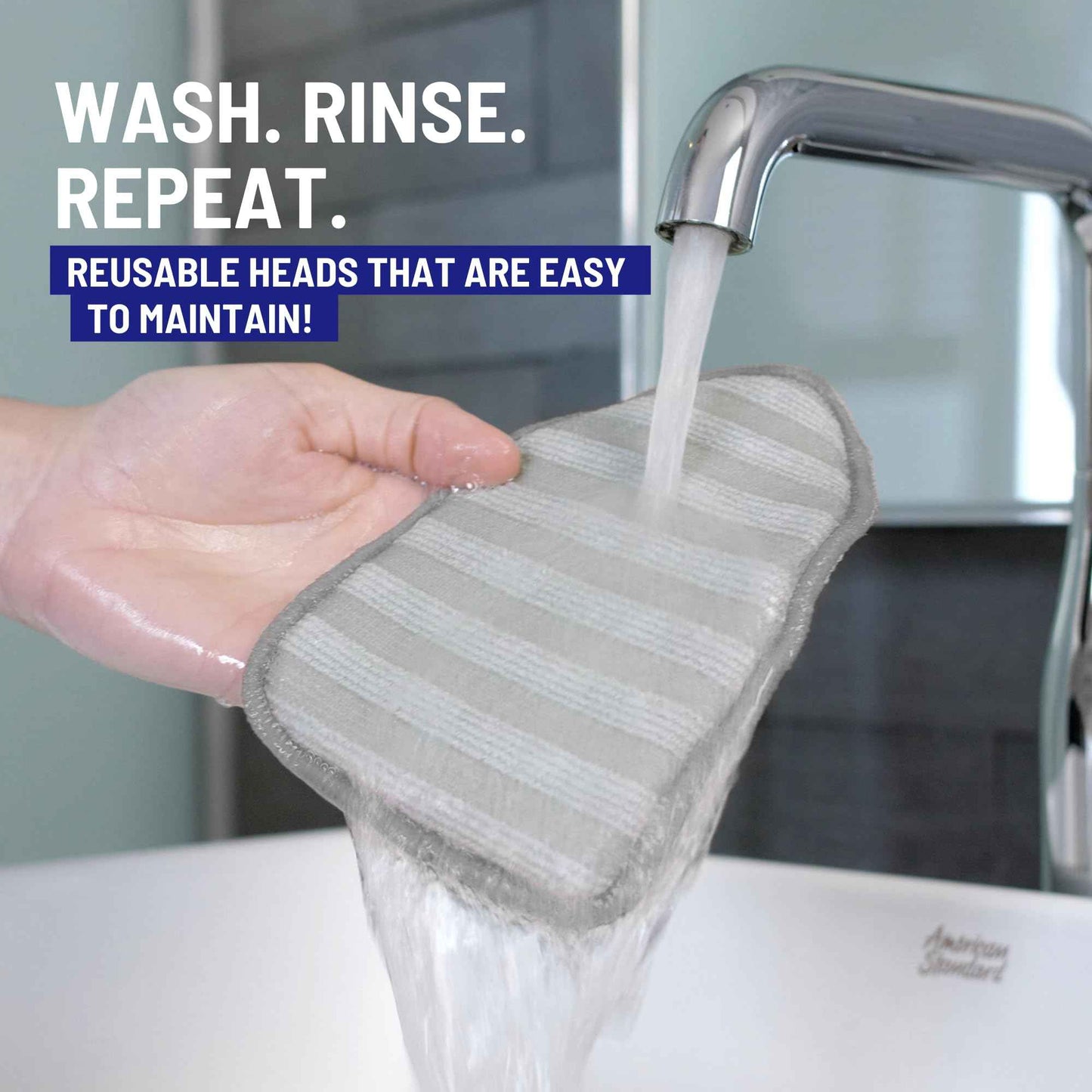 Moku Home Replacement Microfiber Pad for Moku Home Extendable Tub Tile Shower Scrubber for Cleaning Non-Scratch (2X Microfiber Pads Gray)