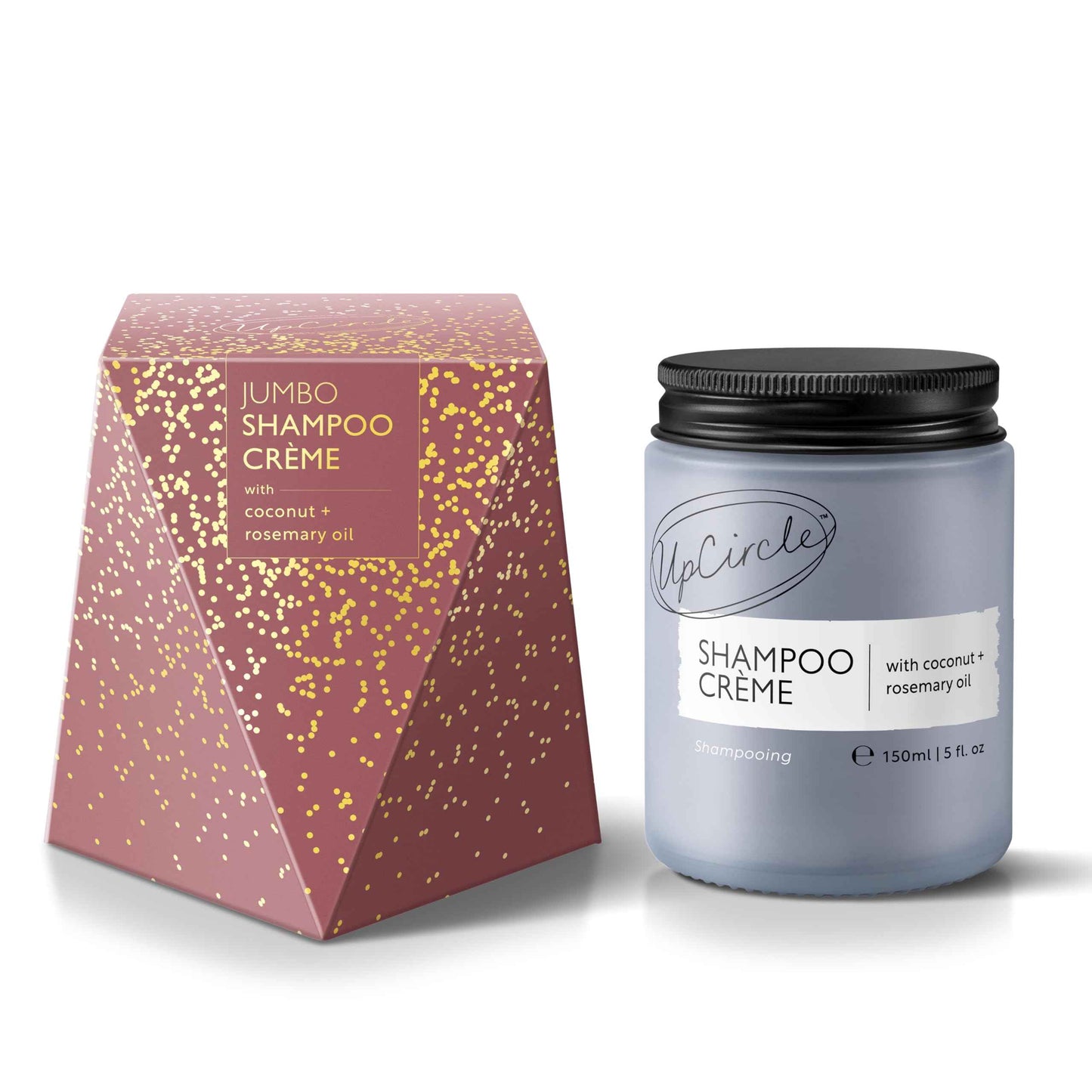 UPCIRCLE Jumbo Shampoo Crème with Rosemary Oil + Pink Berry - 150ml – Gentle Formulation To Soothe + Cleanse – Coconut + Grapefruit oil – Natural, Vegan + Cruelty-Free