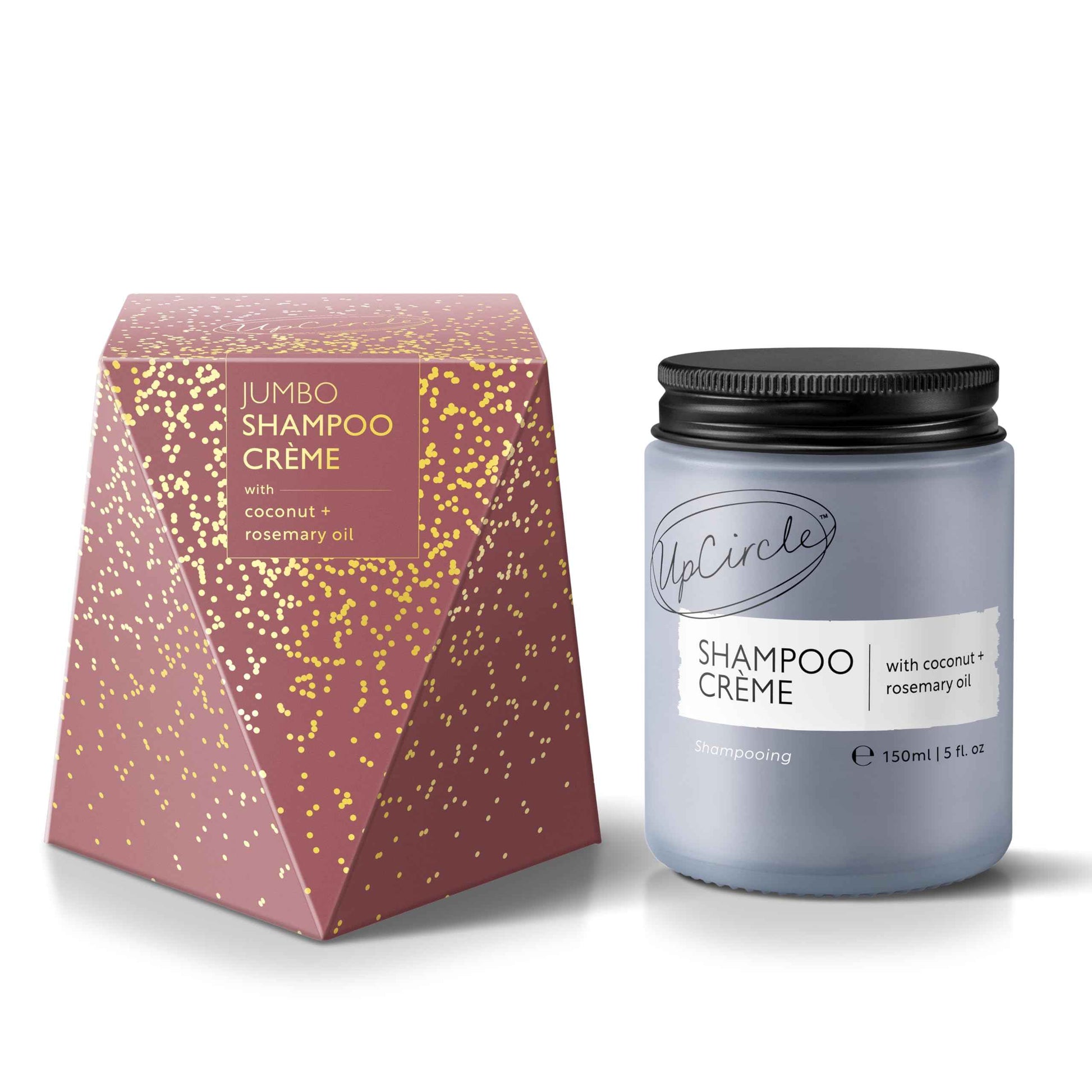 UPCIRCLE Jumbo Shampoo Crème with Rosemary Oil + Pink Berry - 150ml – Gentle Formulation To Soothe + Cleanse – Coconut + Grapefruit oil – Natural, Vegan + Cruelty-Free