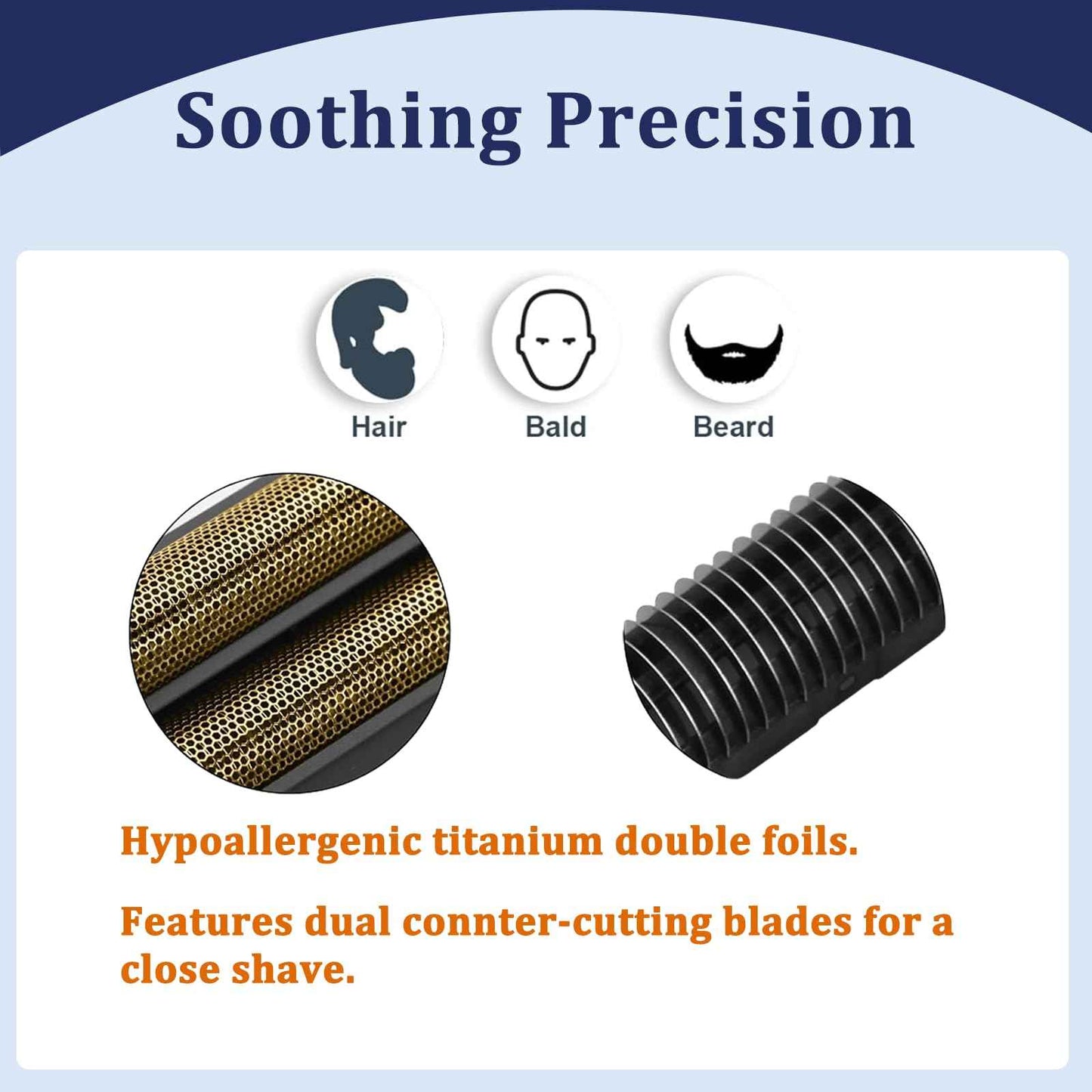 Red Shaver Replacement foil Compatible with W-ahl 5 Star Series Vanish Shaver 7043 (red, 4pack)