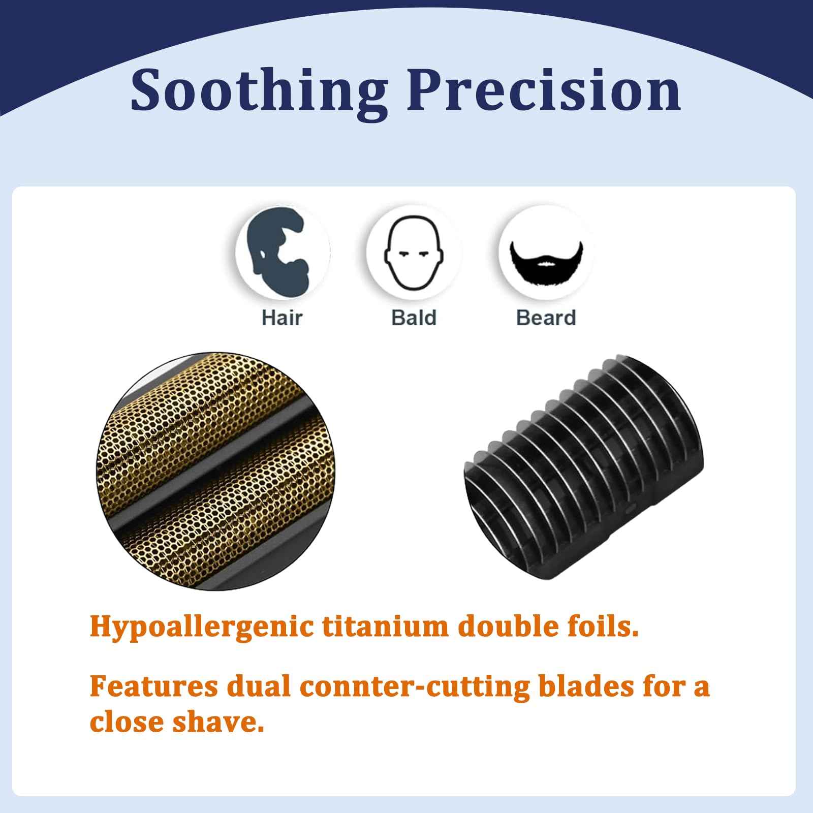 Red Shaver Replacement foil Compatible with W-ahl 5 Star Series Vanish Shaver 7043 (red, 4pack)