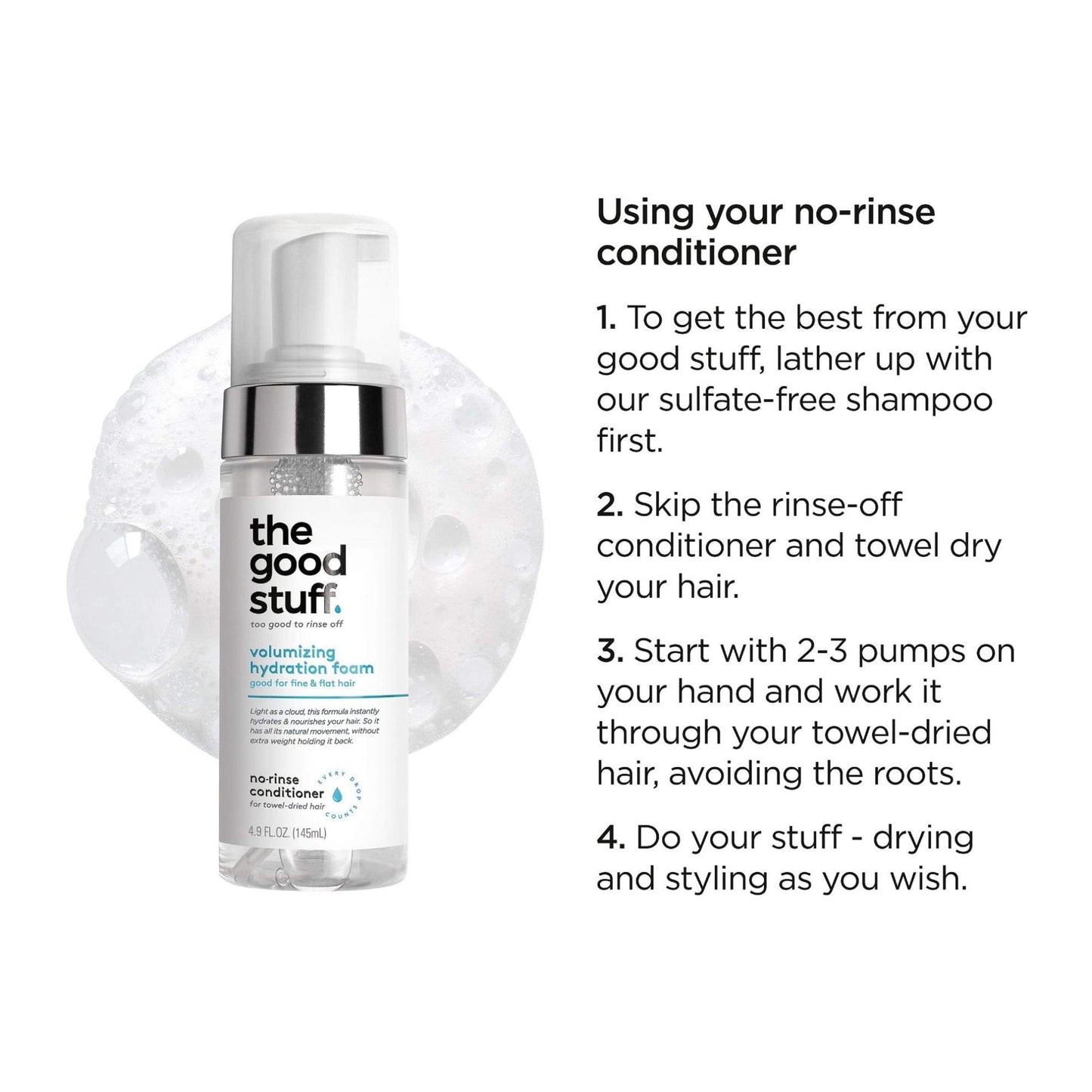 The Good Stuff Volumizing Hydration Foam Conditioner, 4.90 Ounce